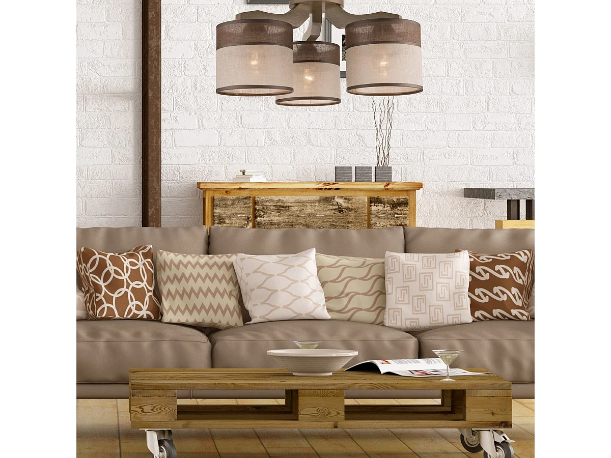 Plafonnier Andrea, Marron, 23x40x4 cm, Seven Design