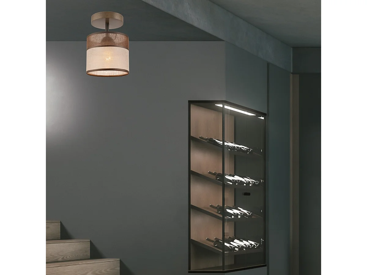 Lampada a Soffitto Andrea, Marrone, 25x16x16 cm, Seven Design