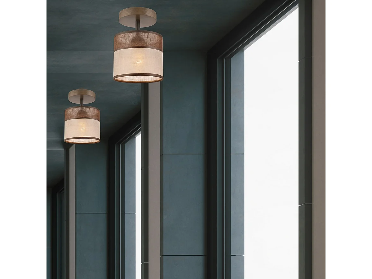 Lampada a Soffitto Andrea, Marrone, 25x16x16 cm, Seven Design