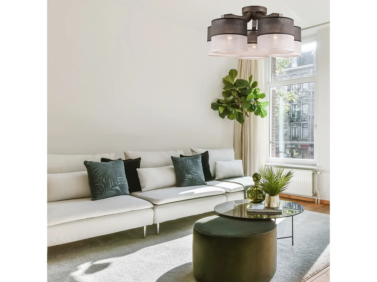 Candeeiro de Teto Andrea, Cinzento, 23x43x43 cm, Seven Design