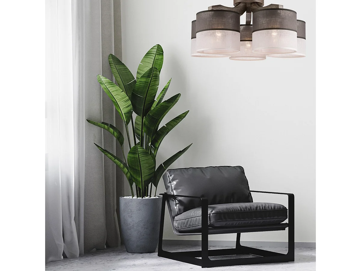 Candeeiro de Teto Andrea, Cinzento, 23x43x43 cm, Seven Design