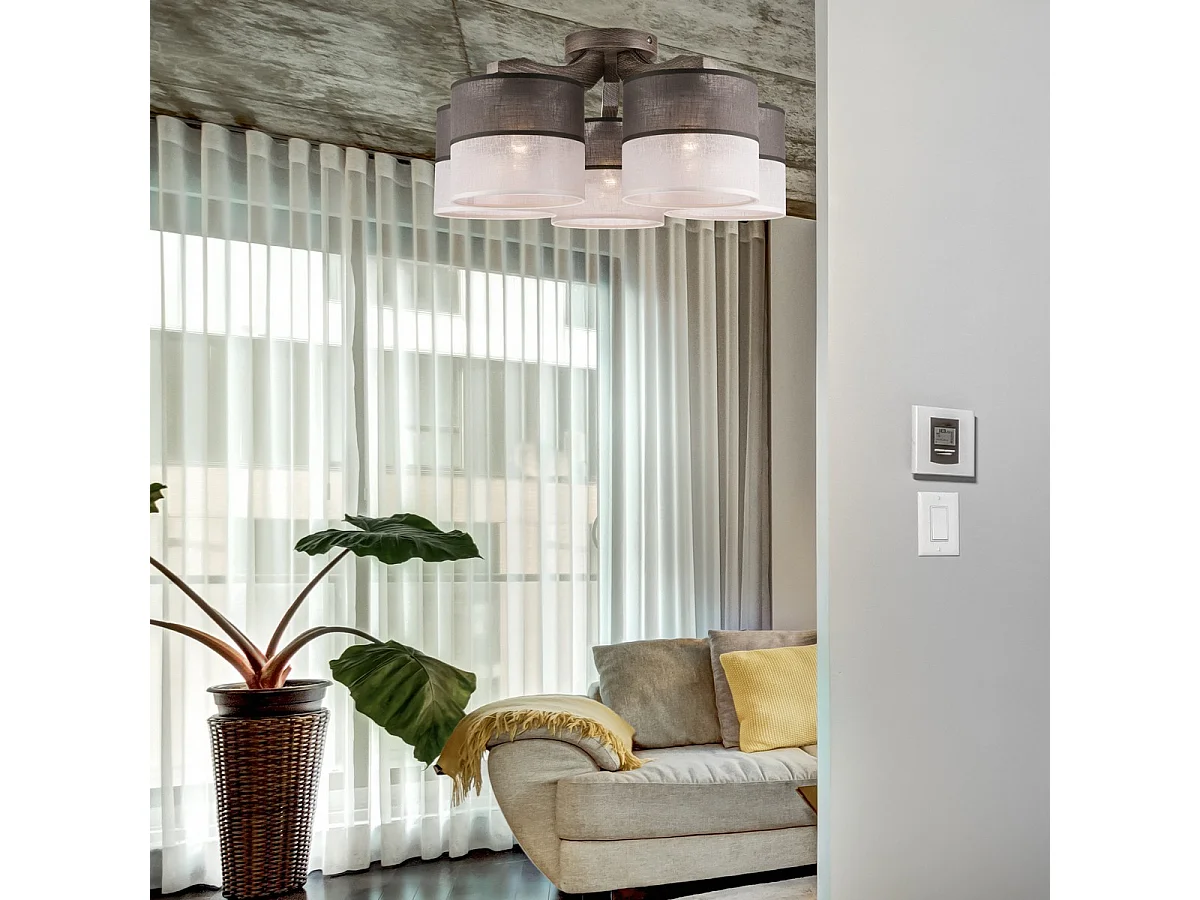 Candeeiro de Teto Andrea, Cinzento, 23x43x43 cm, Seven Design