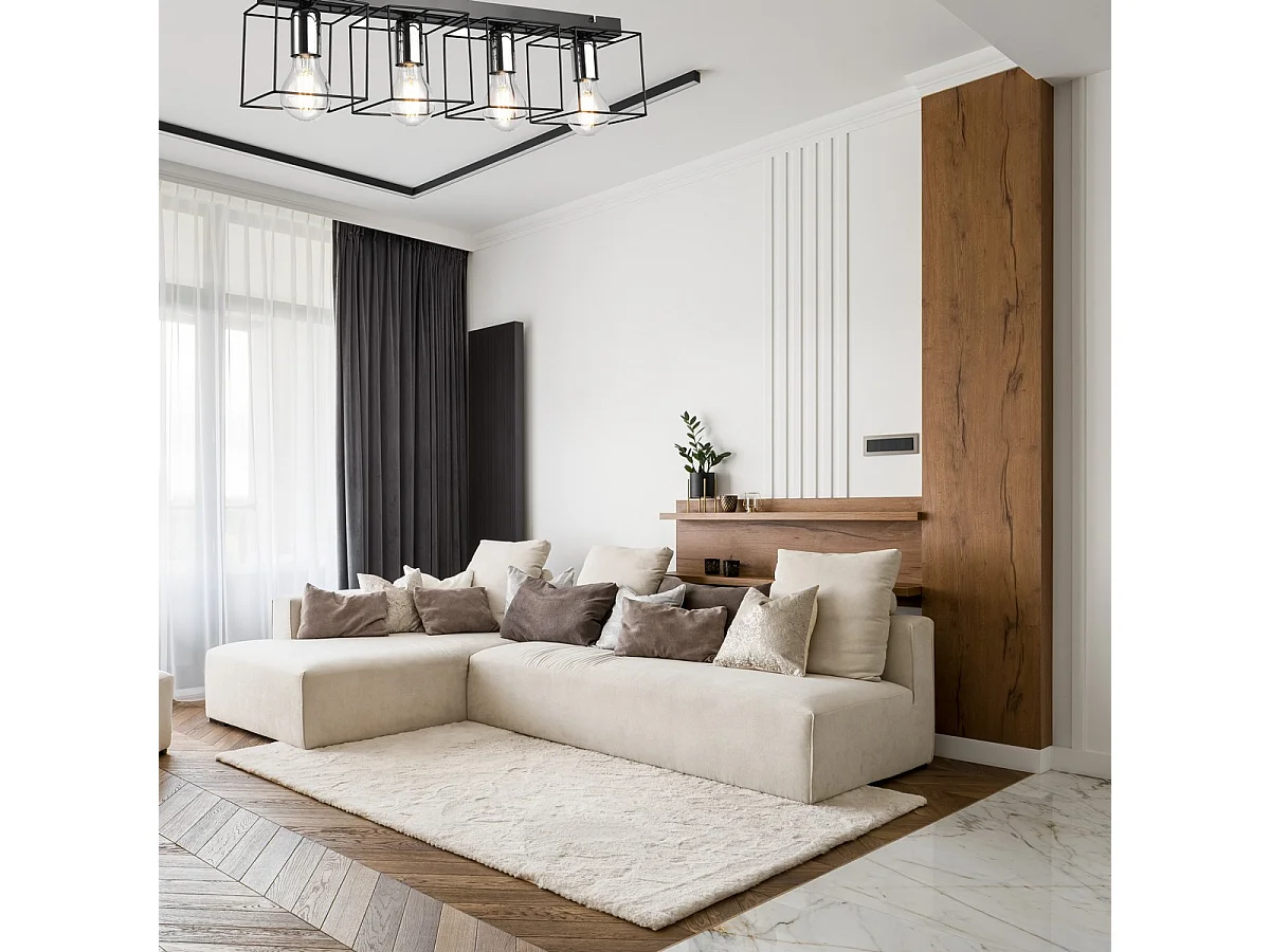 Plafonnier Mika 10, Noir, 17x61x13 cm, Seven Design