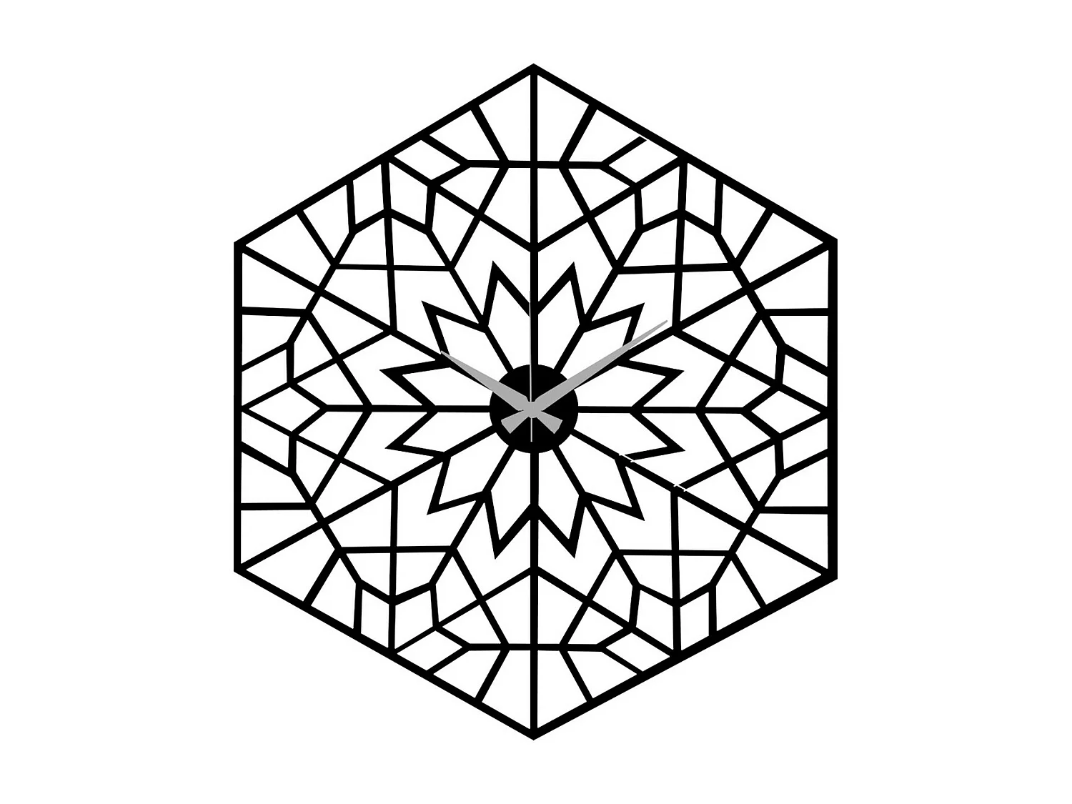 Horloge Murale Géométrique 23, Noir, 50x0,15x56 cm, EPIKASA