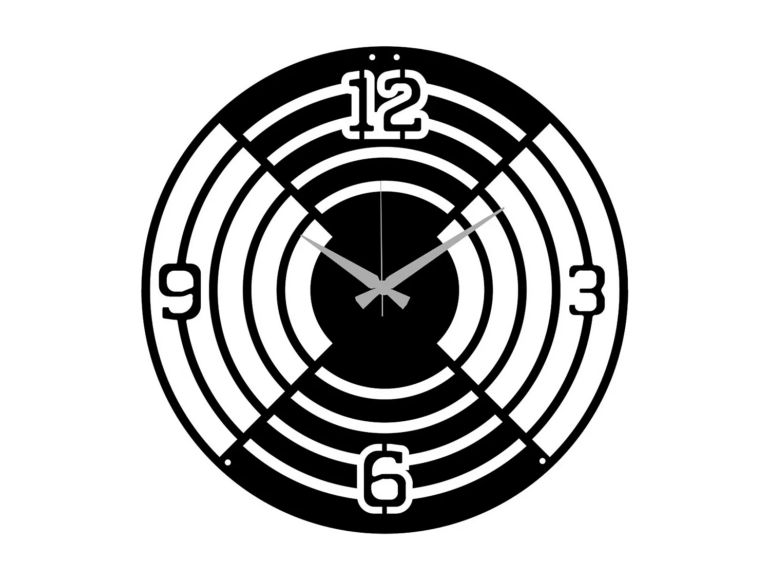 Horloge Murale Cible, Noir, 50x0,15x50 cm, EPIKASA