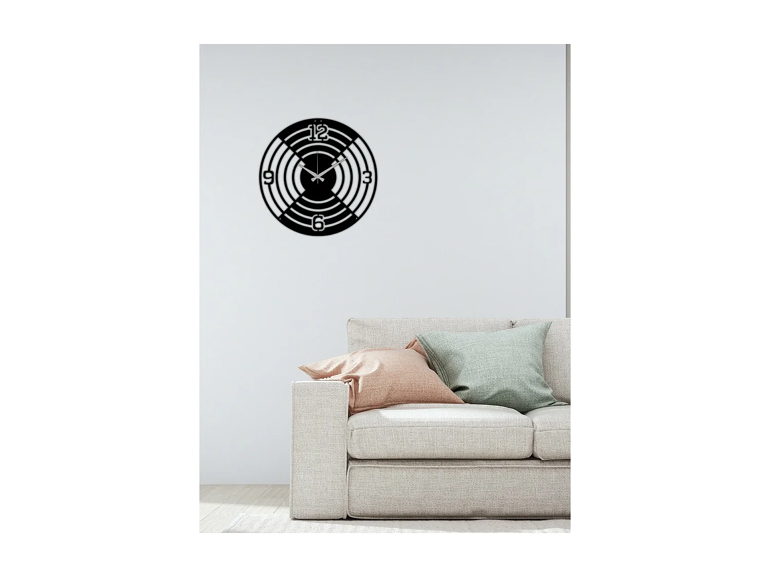 Horloge Murale Cible, Noir, 50x0,15x50 cm, EPIKASA