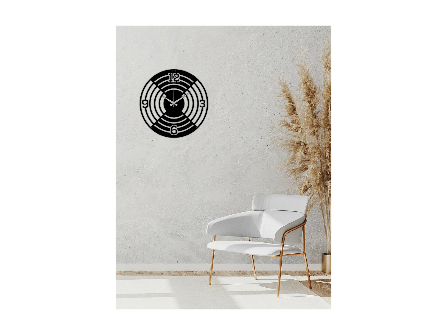 Horloge Murale Cible, Noir, 50x0,15x50 cm, EPIKASA