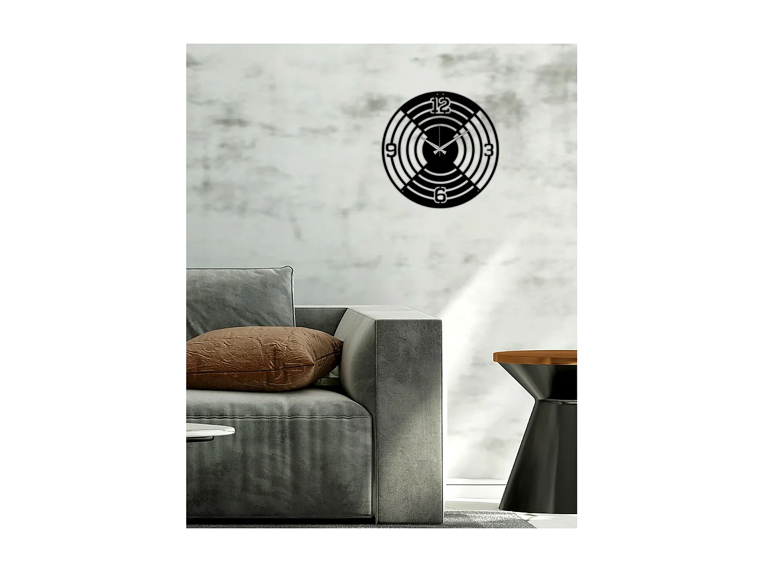 Horloge Murale Cible, Noir, 50x0,15x50 cm, EPIKASA