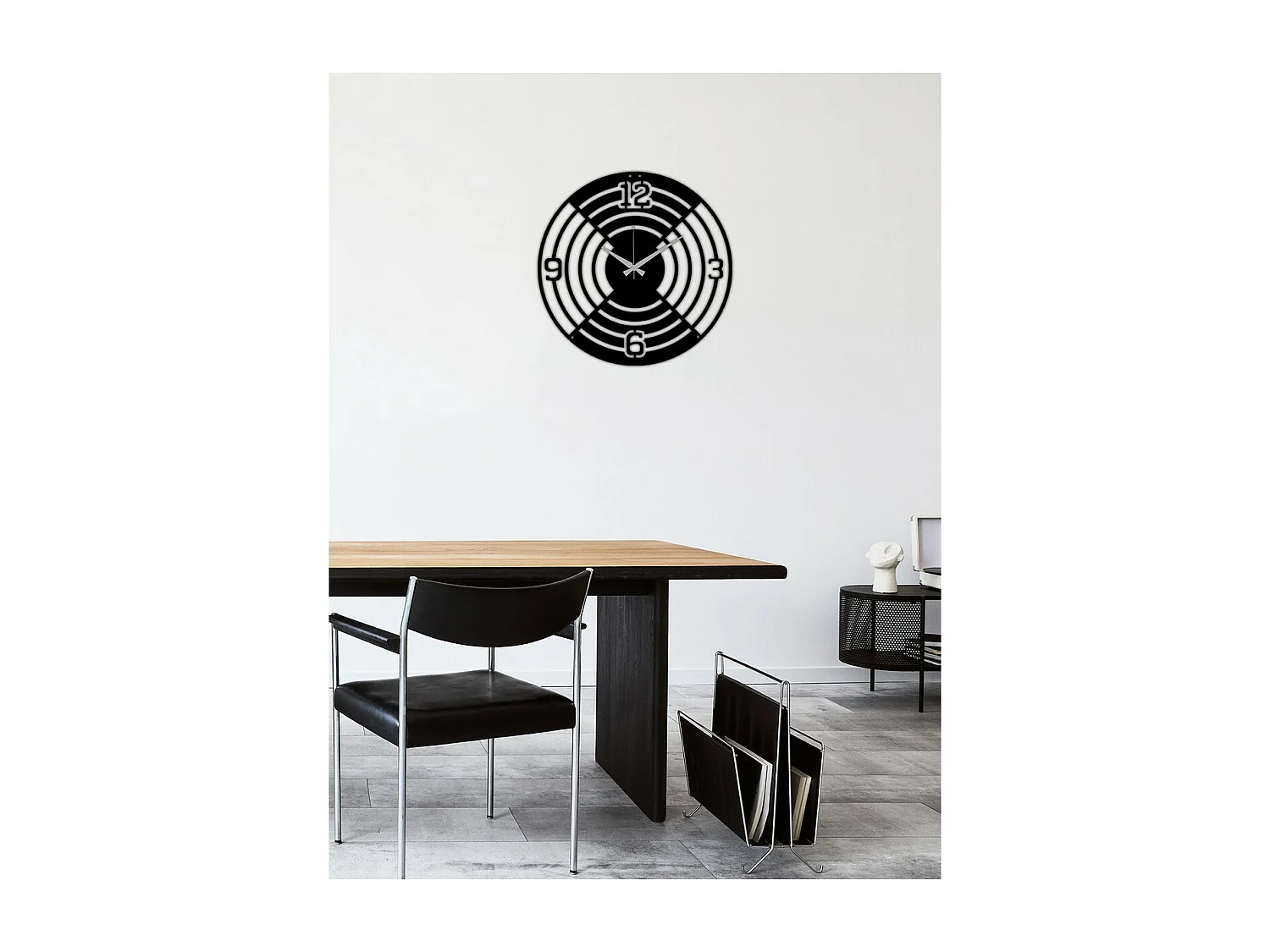 Horloge Murale Cible, Noir, 50x0,15x50 cm, EPIKASA