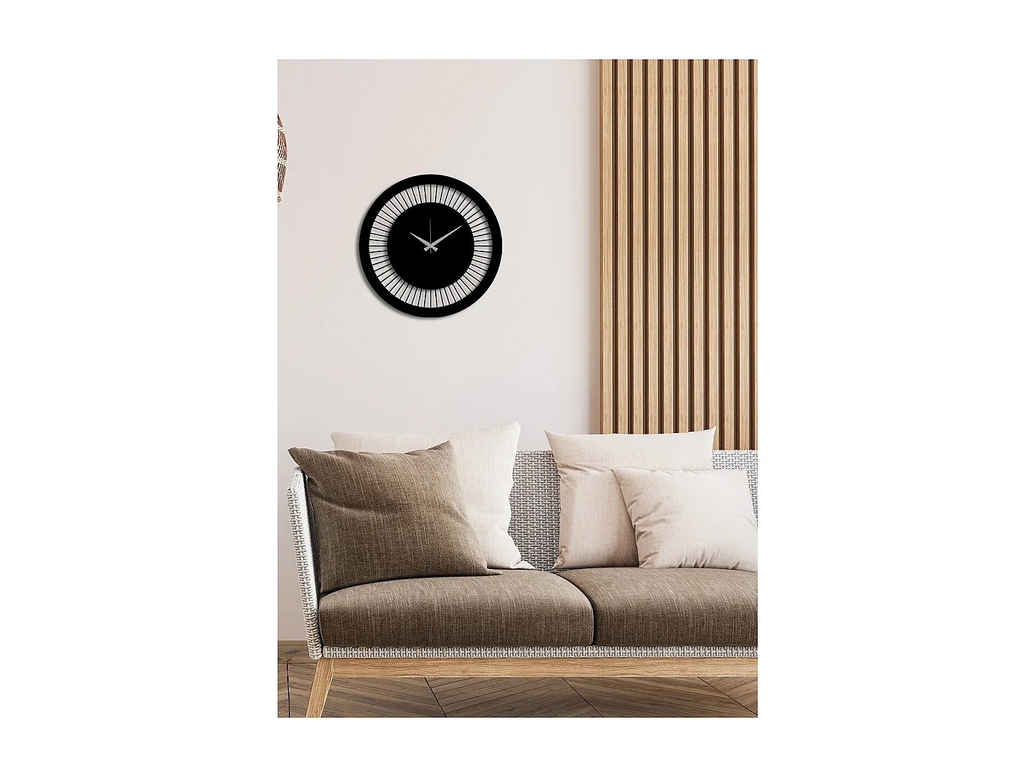 Horloge Murale Géométrique 57, Noir, 40x0,15x40 cm cm, EPIKASA