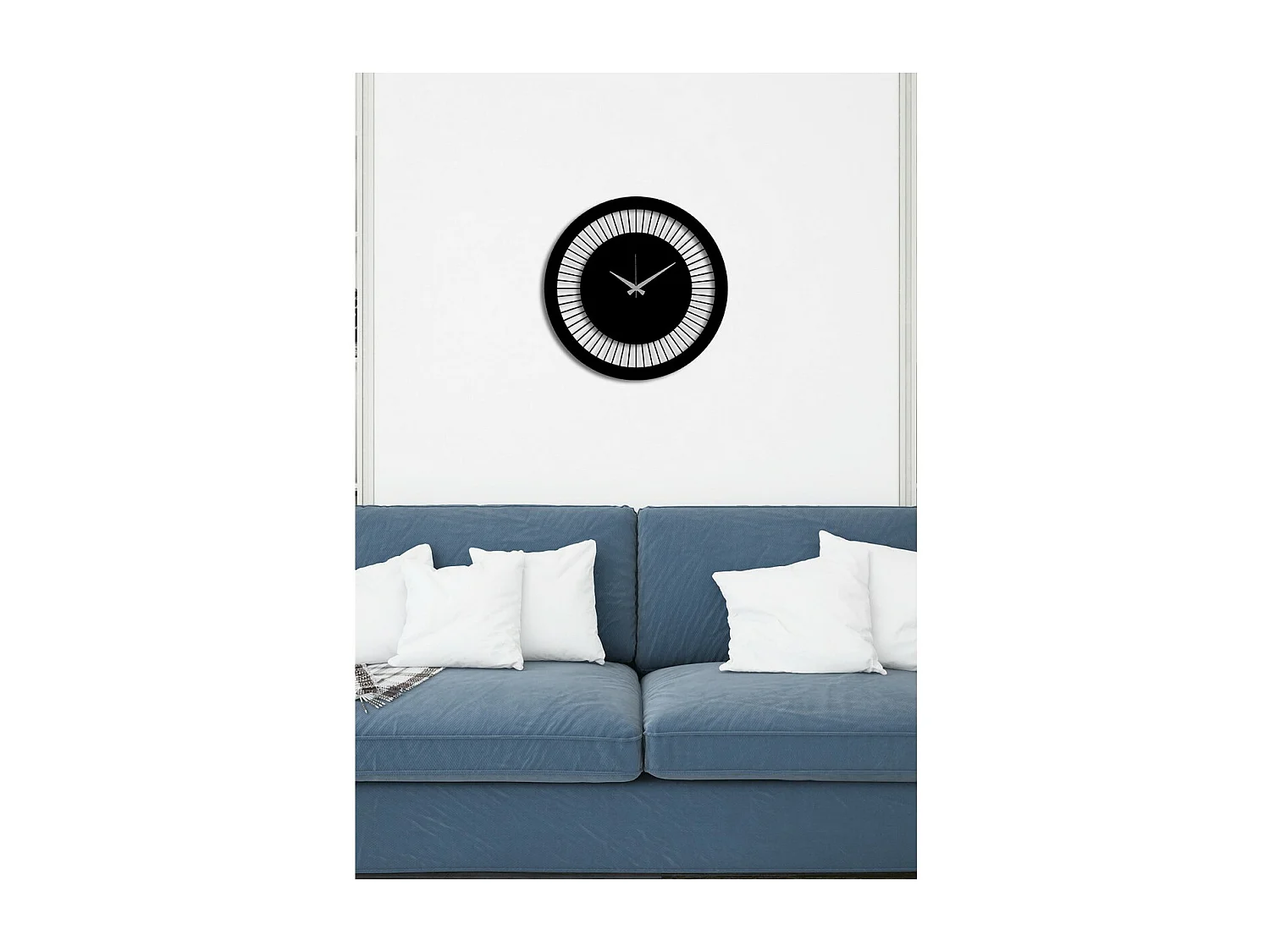 Horloge Murale Géométrique 57, Noir, 40x0,15x40 cm cm, EPIKASA