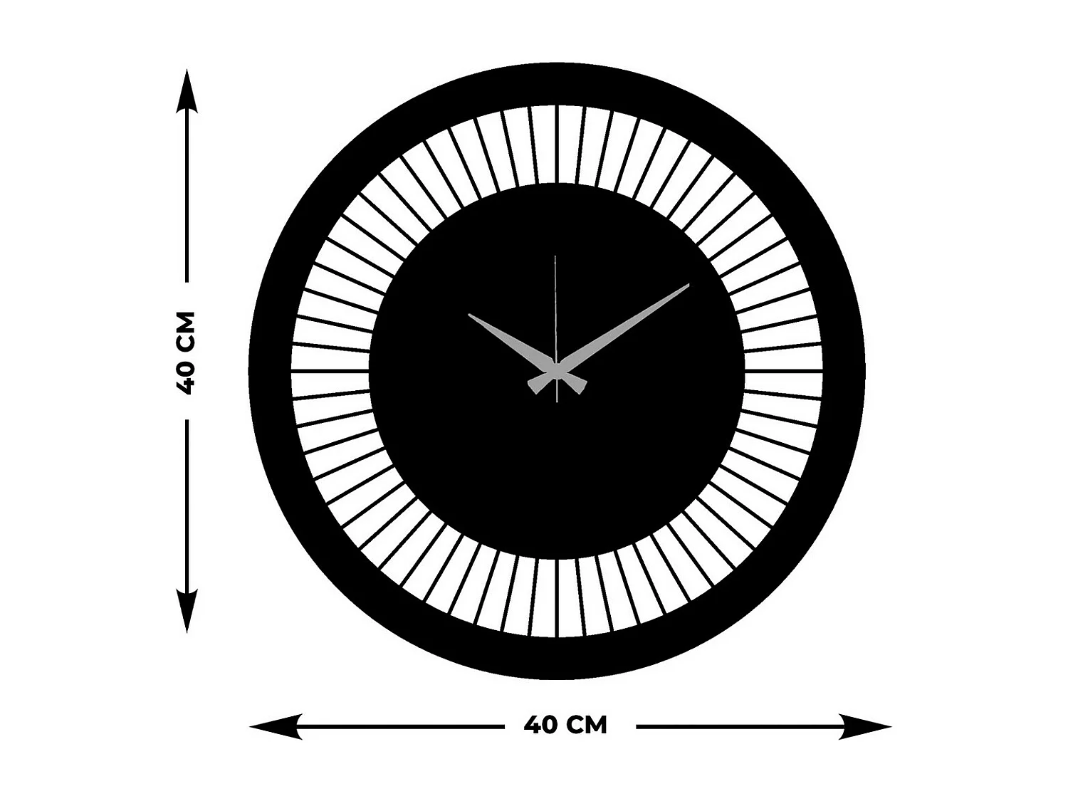 Horloge Murale Géométrique 57, Noir, 40x0,15x40 cm cm, EPIKASA