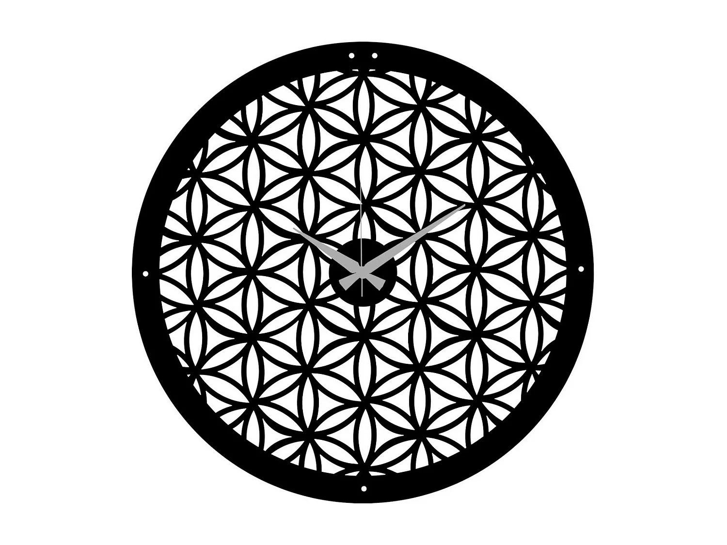 Horloge Murale Géométrique 27, Noir, 50x0,15x50 cm, EPIKASA