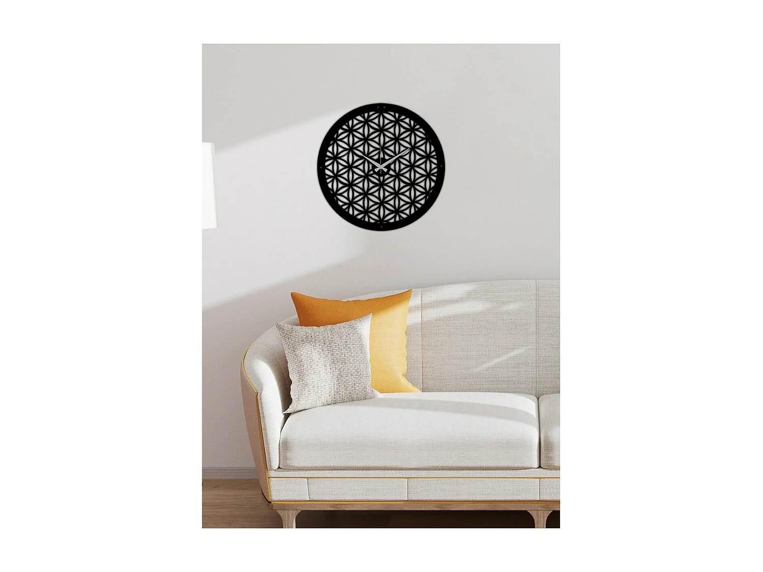 Horloge Murale Géométrique 27, Noir, 50x0,15x50 cm, EPIKASA