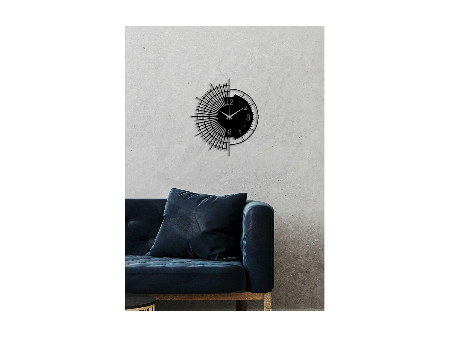 Horloge Murale Géométrique 64, Noir, 44x0,15x50 cm, EPIKASA