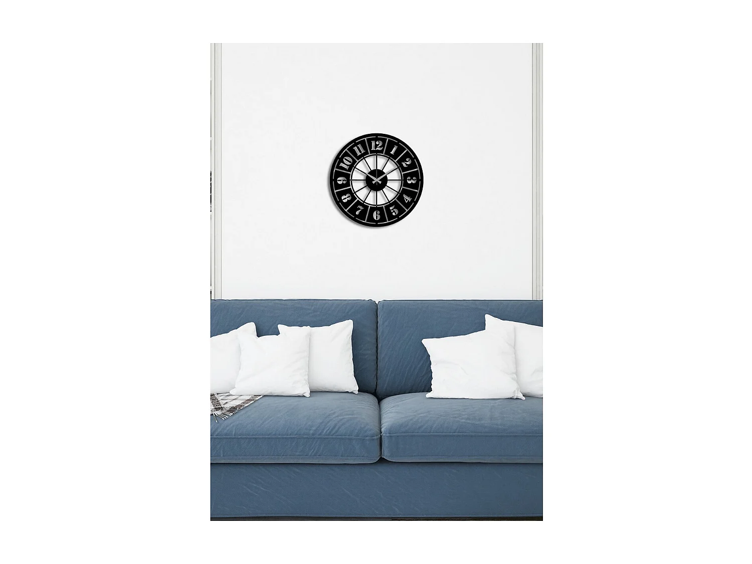 Horloge Murale Roulette, Noir, 50x0,15x50 cm, EPIKASA