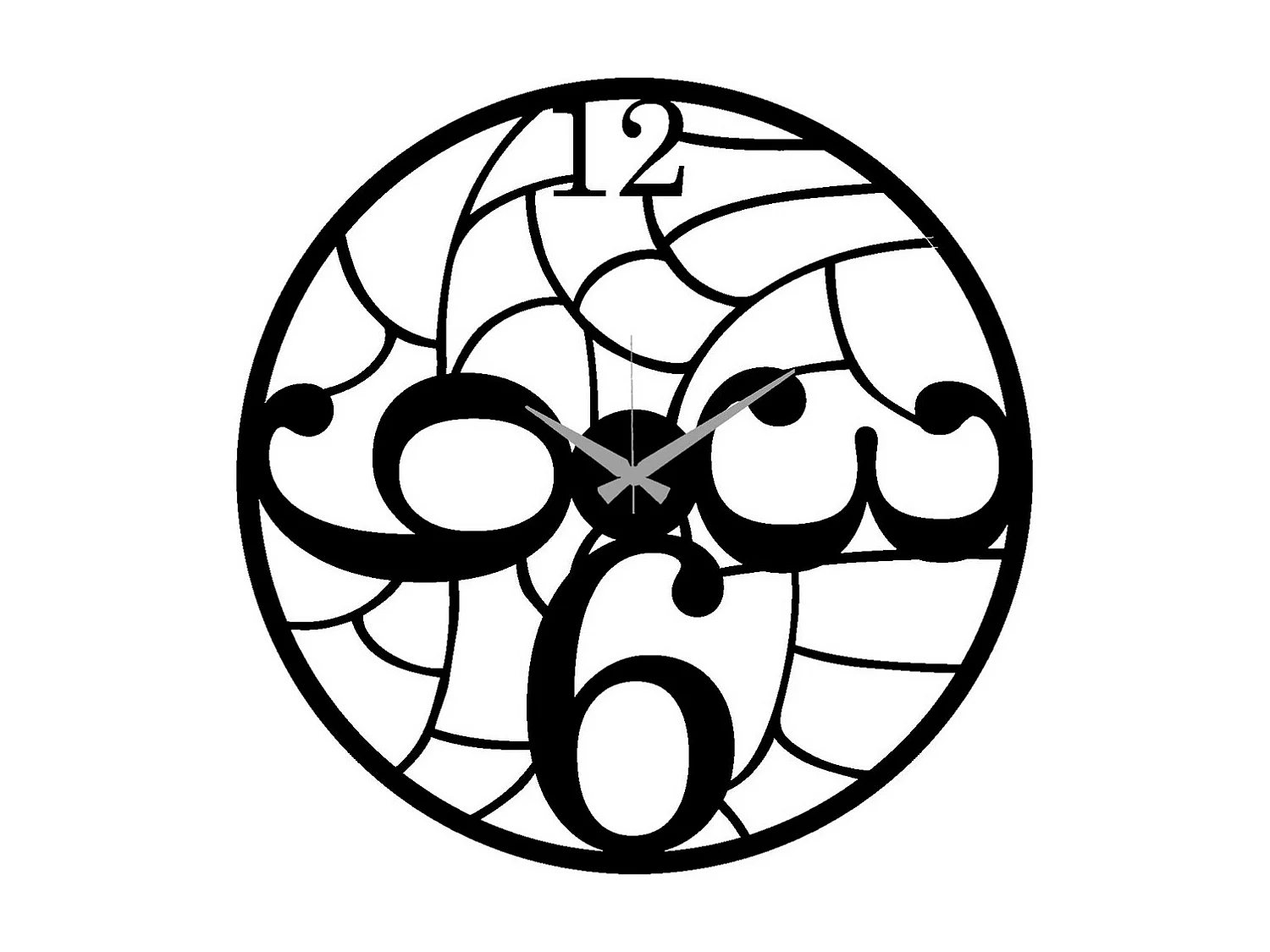 Reloj de Pared Números 43, Negro, 50x0,15x50 cm, EPIKASA