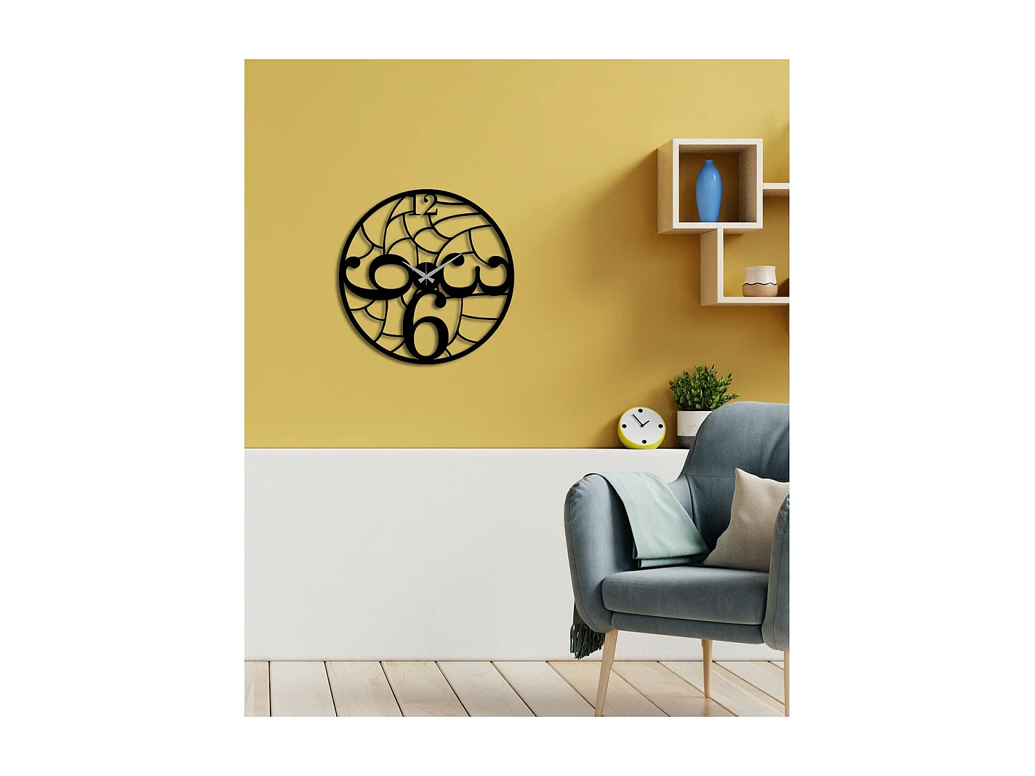 Reloj de Pared Números 43, Negro, 50x0,15x50 cm, EPIKASA