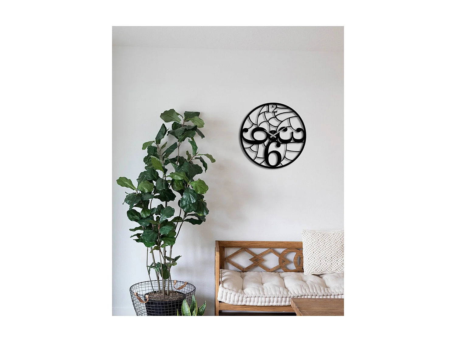 Reloj de Pared Números 43, Negro, 50x0,15x50 cm, EPIKASA