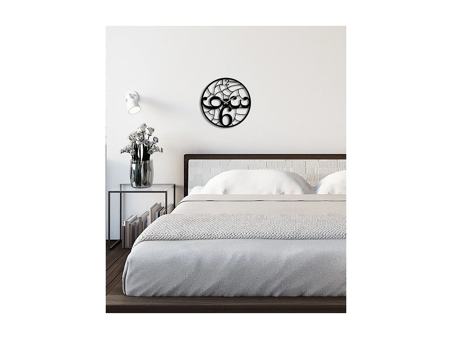 Reloj de Pared Números 43, Negro, 50x0,15x50 cm, EPIKASA