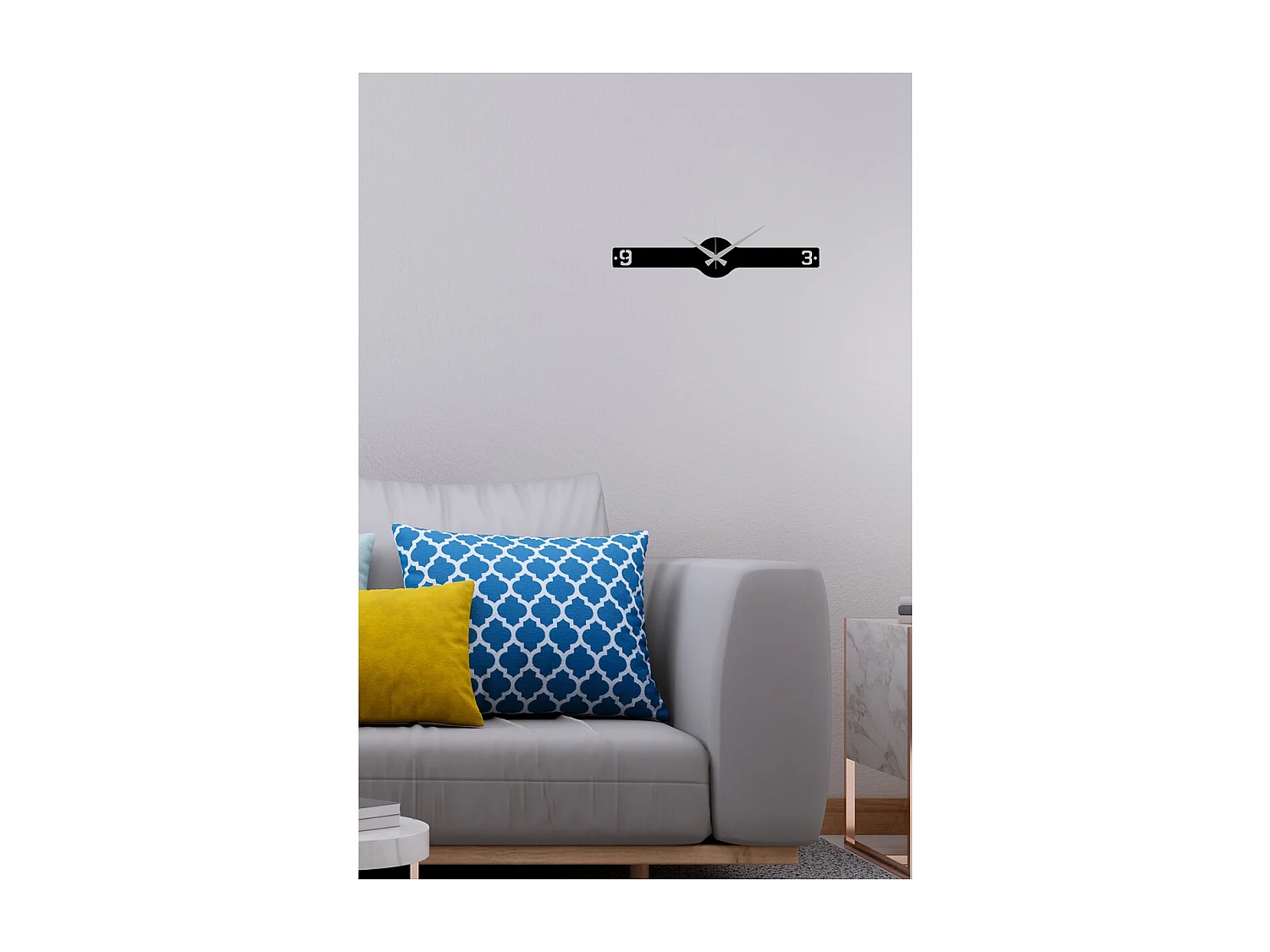 Wandklok Essentieel, Zwart, 40x0,15x8 cm, EPIKASA