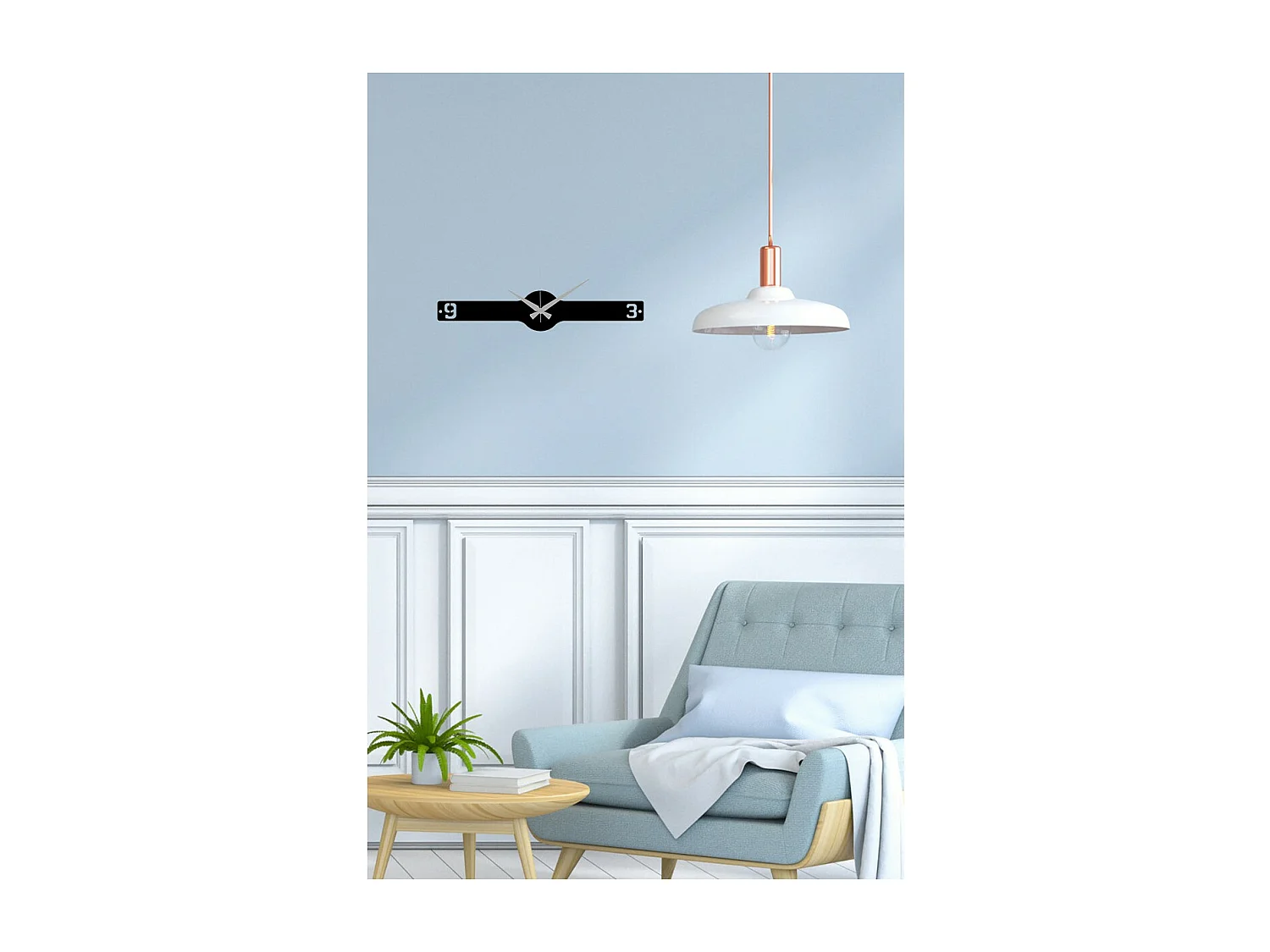 Wandklok Essentieel, Zwart, 40x0,15x8 cm, EPIKASA