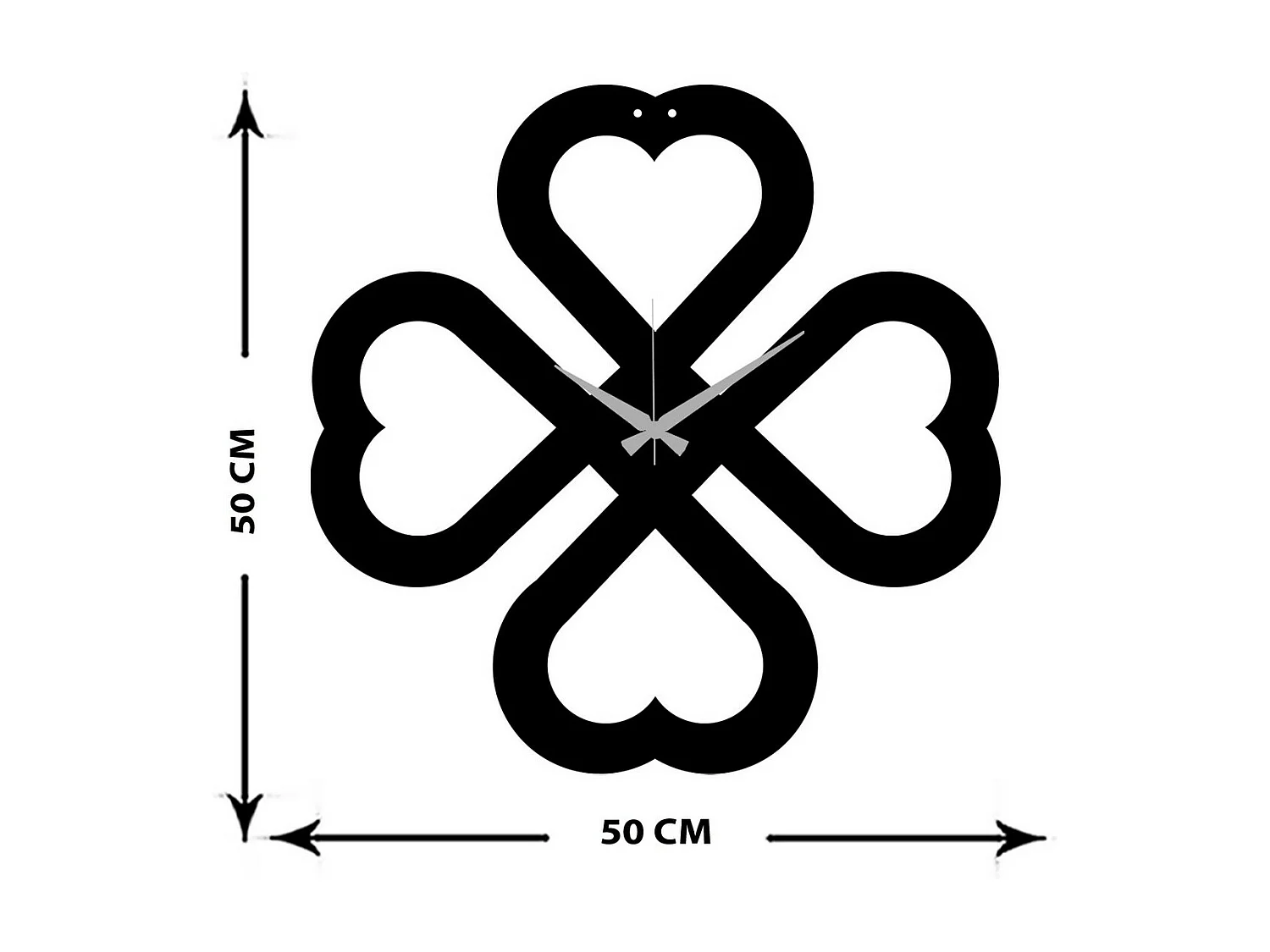 Orologio da Parete Fiore 6, Nero, 50x0,15x50 cm, EPIKASA