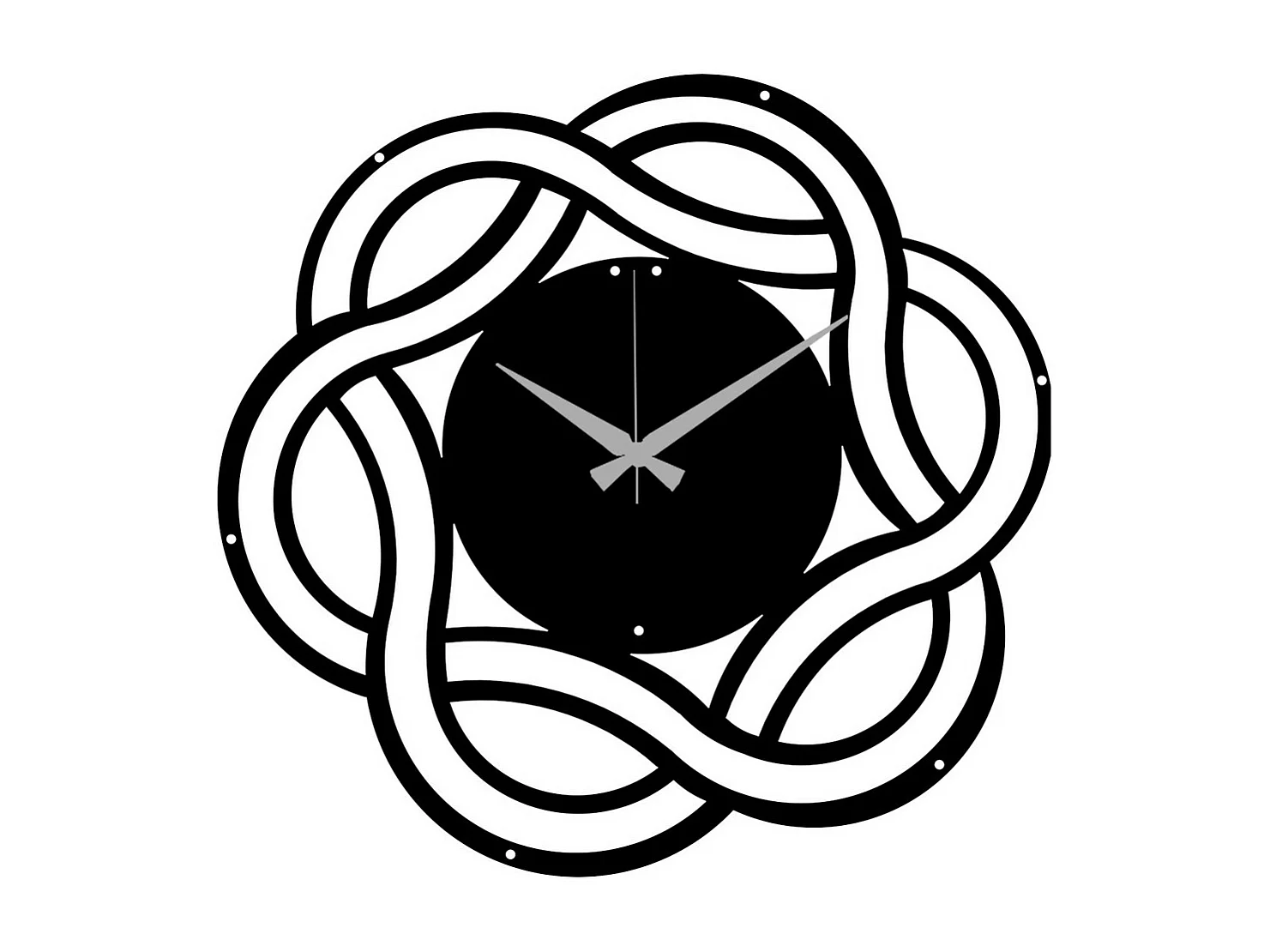 Horloge Murale Géométrique 19, Noir, 51x0,15x49 cm, EPIKASA