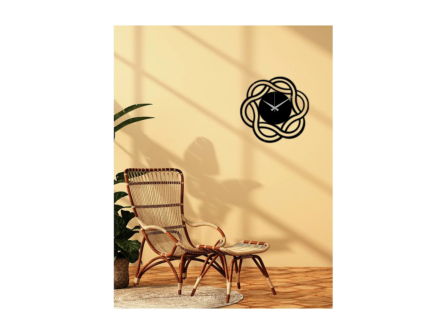 Horloge Murale Géométrique 19, Noir, 51x0,15x49 cm, EPIKASA