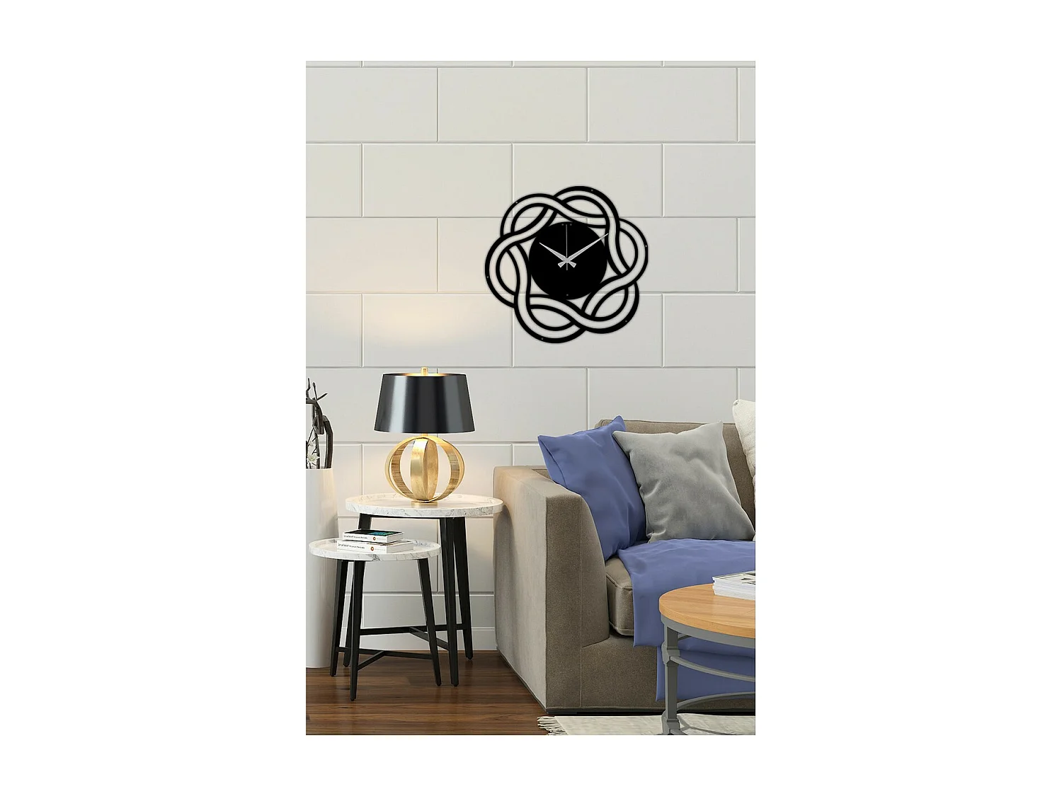 Horloge Murale Géométrique 19, Noir, 51x0,15x49 cm, EPIKASA