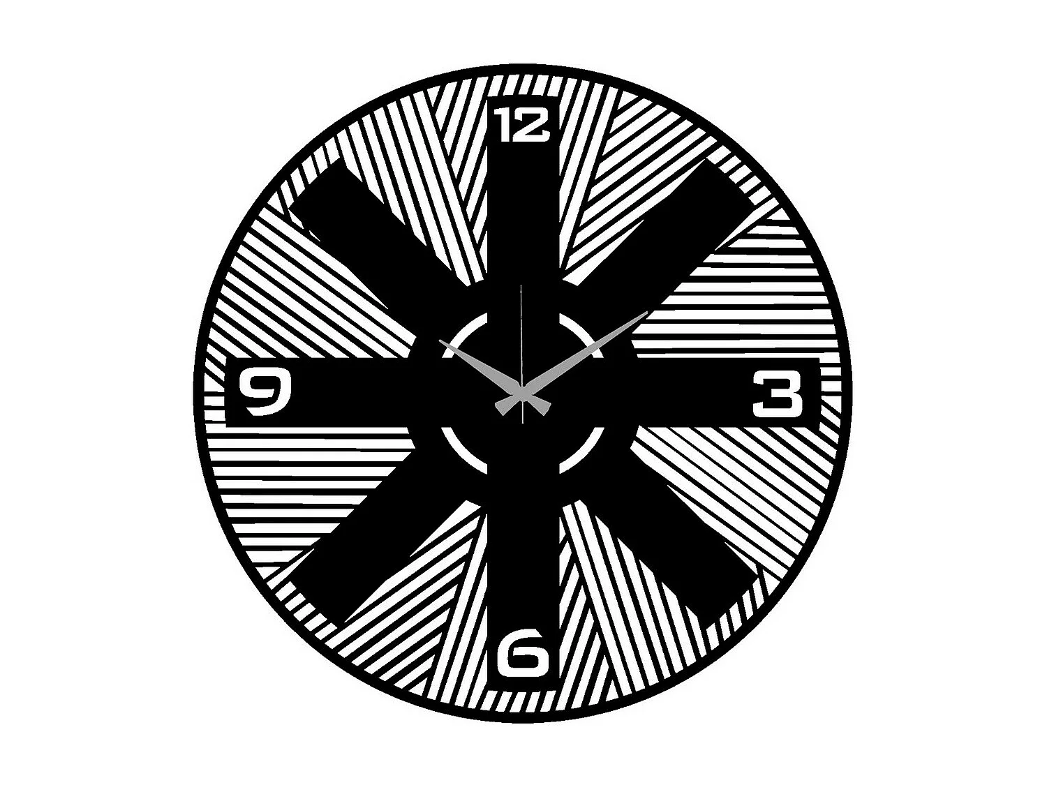 Zegar ścienny Geometryczny 55, Czarny, 50x0,15x50 cm, EPIKASA