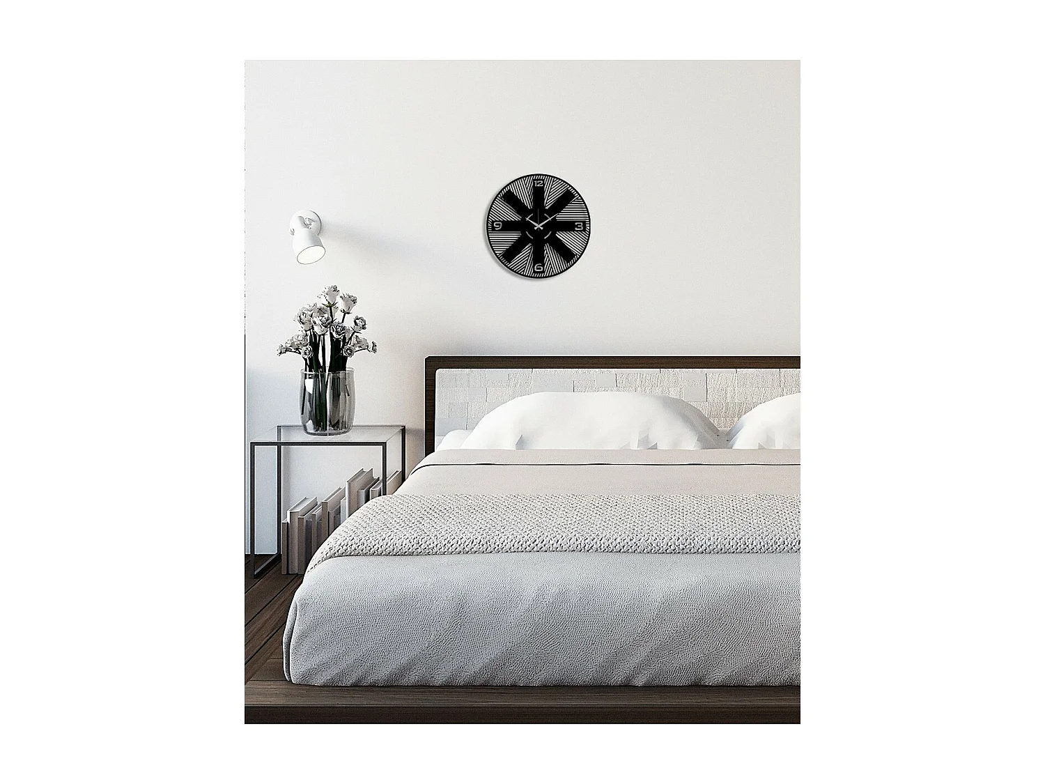 Zegar ścienny Geometryczny 55, Czarny, 50x0,15x50 cm, EPIKASA