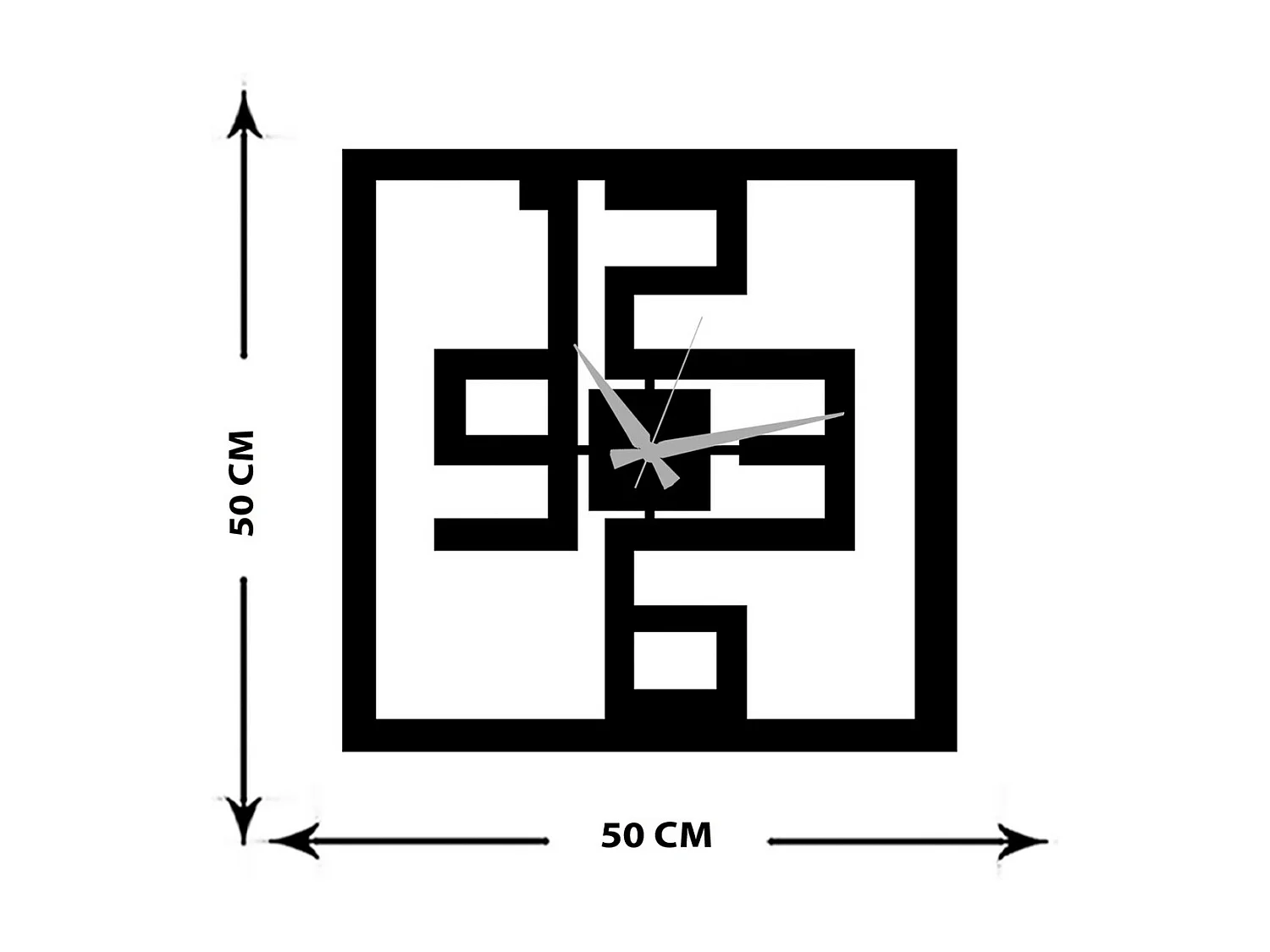 Relógio de Parede Números 5, Preto, 50x0,15x49 cm, EPIKASA