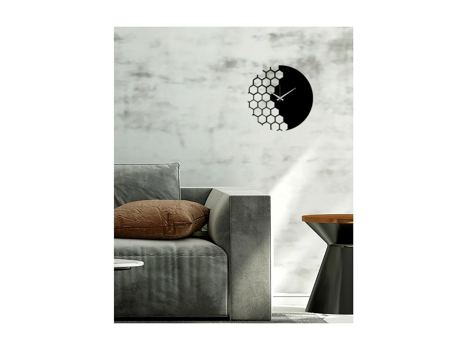 Orologio da Parete Geometrico 29, Nero, 50x0,15x50 cm, EPIKASA