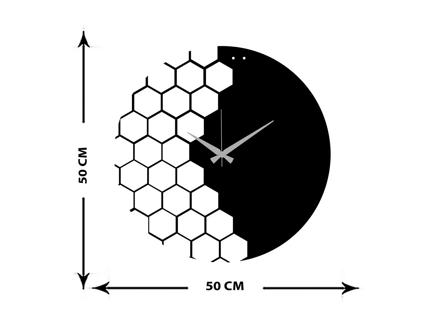 Orologio da Parete Geometrico 29, Nero, 50x0,15x50 cm, EPIKASA