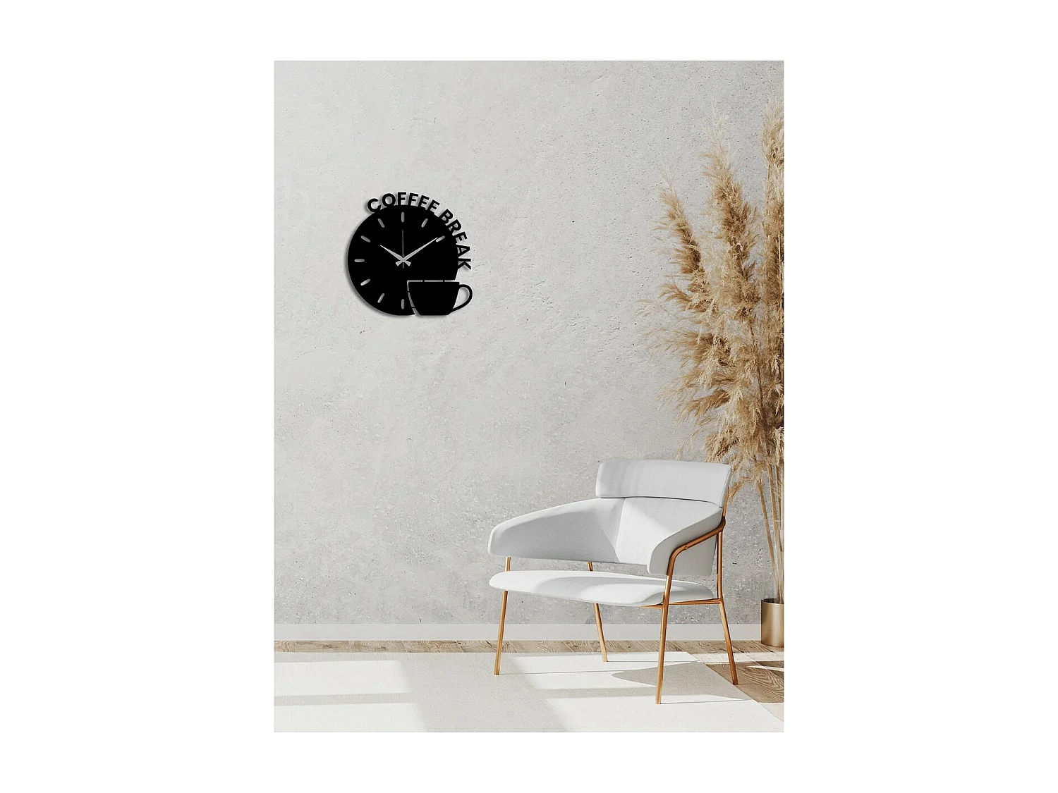 Relógio de Parede Café 1, Preto, 35x0,15x35 cm, EPIKASA