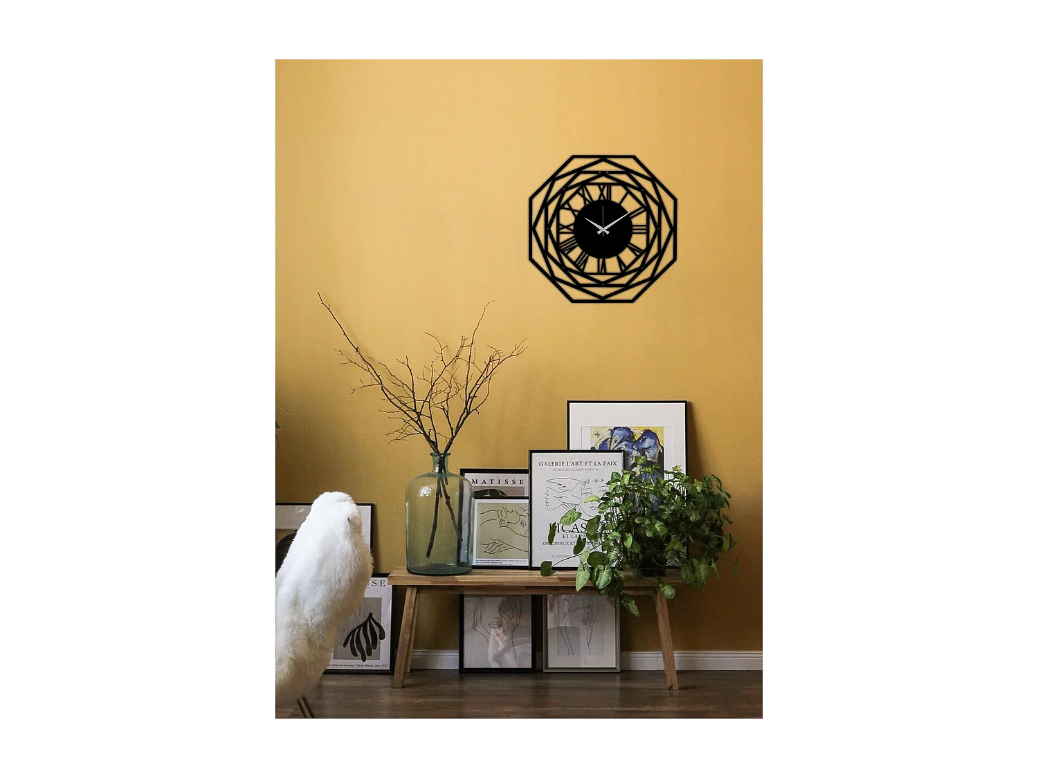 Wandklok Geometrisch 50, Zwart, 50x0,15x50 cm, EPIKASA