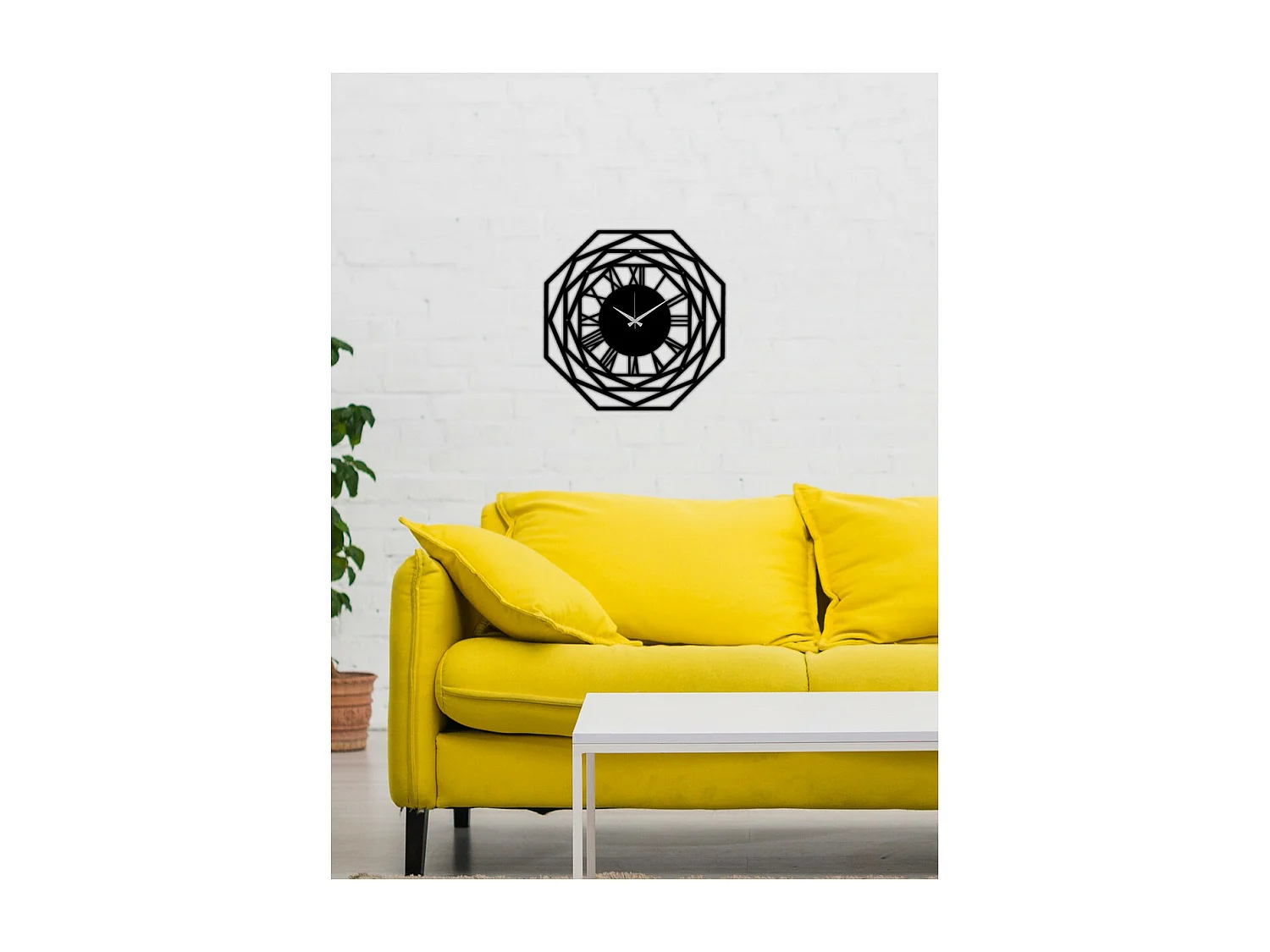 Wandklok Geometrisch 50, Zwart, 50x0,15x50 cm, EPIKASA