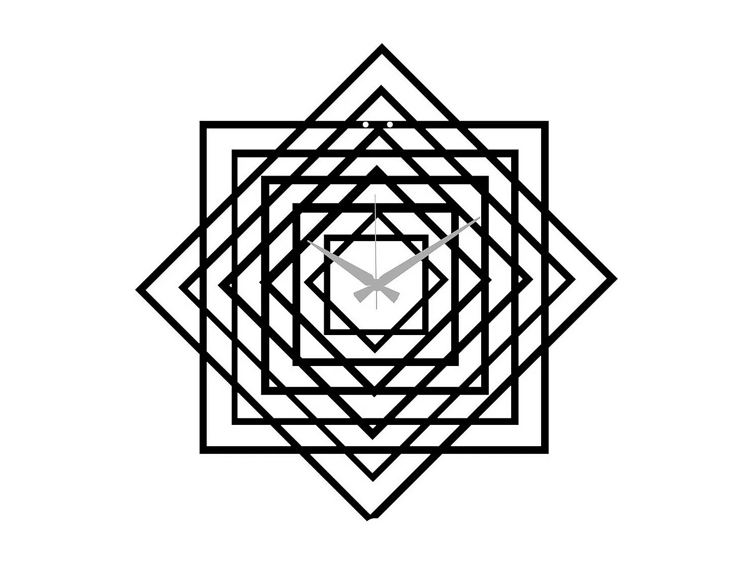 Horloge Murale Géométrique 31, Noir, 50x0,15x50 cm, EPIKASA