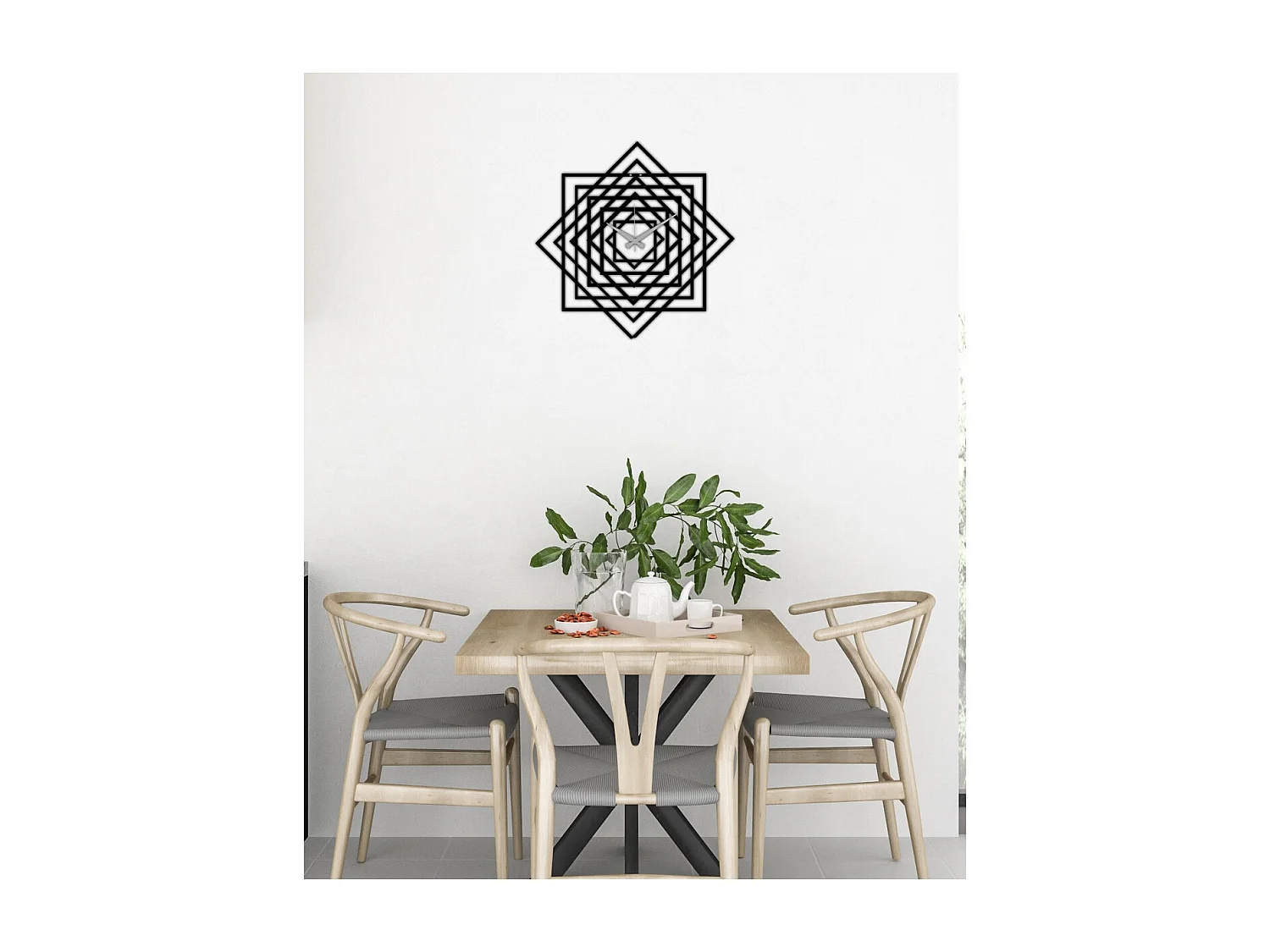 Horloge Murale Géométrique 31, Noir, 50x0,15x50 cm, EPIKASA