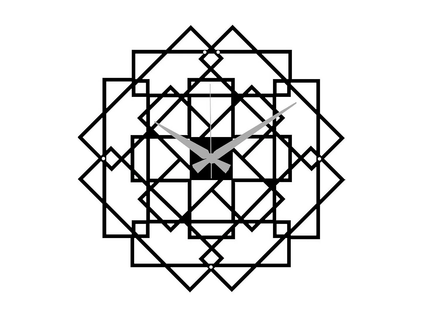 Horloge Murale Géométrique 12, Noir, 50x0,15x50 cm, EPIKASA