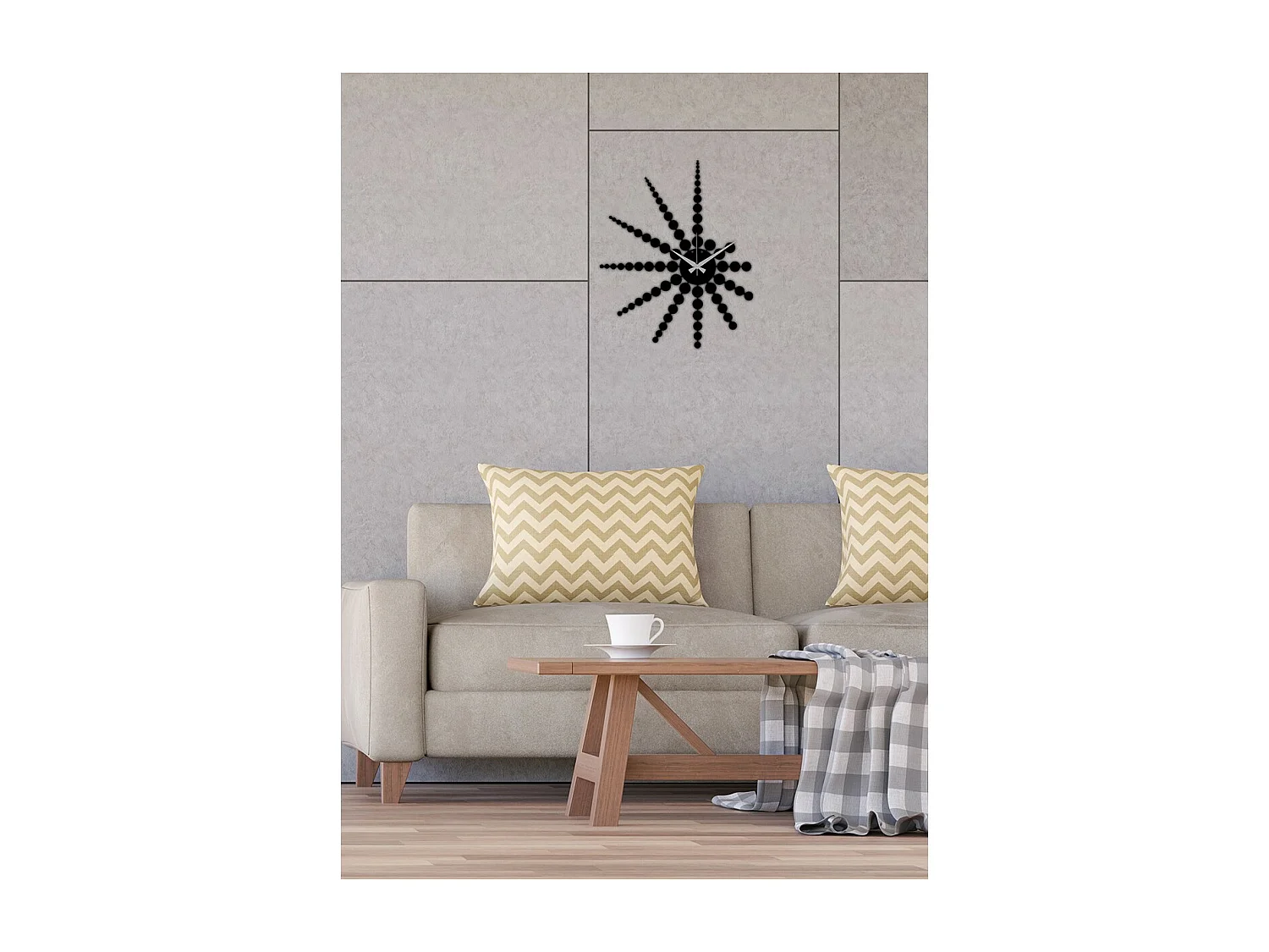 Orologio da Parete Geometrico 42, Nero, 41x0,15x50 cm, EPIKASA