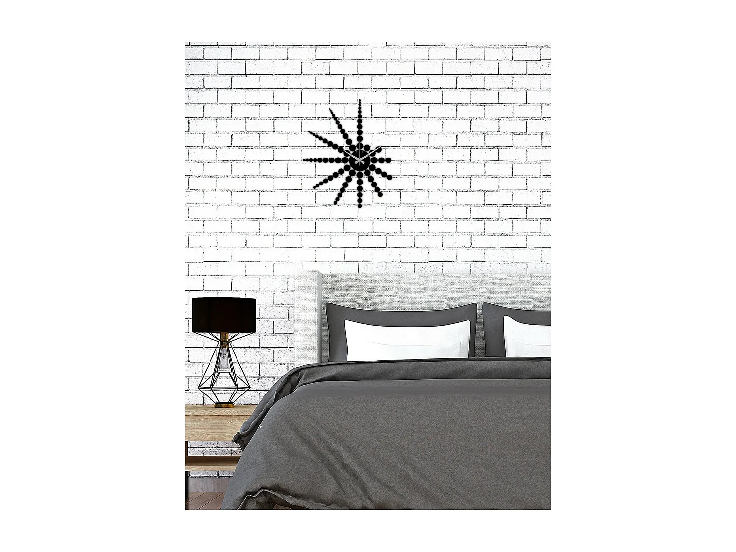 Orologio da Parete Geometrico 42, Nero, 41x0,15x50 cm, EPIKASA