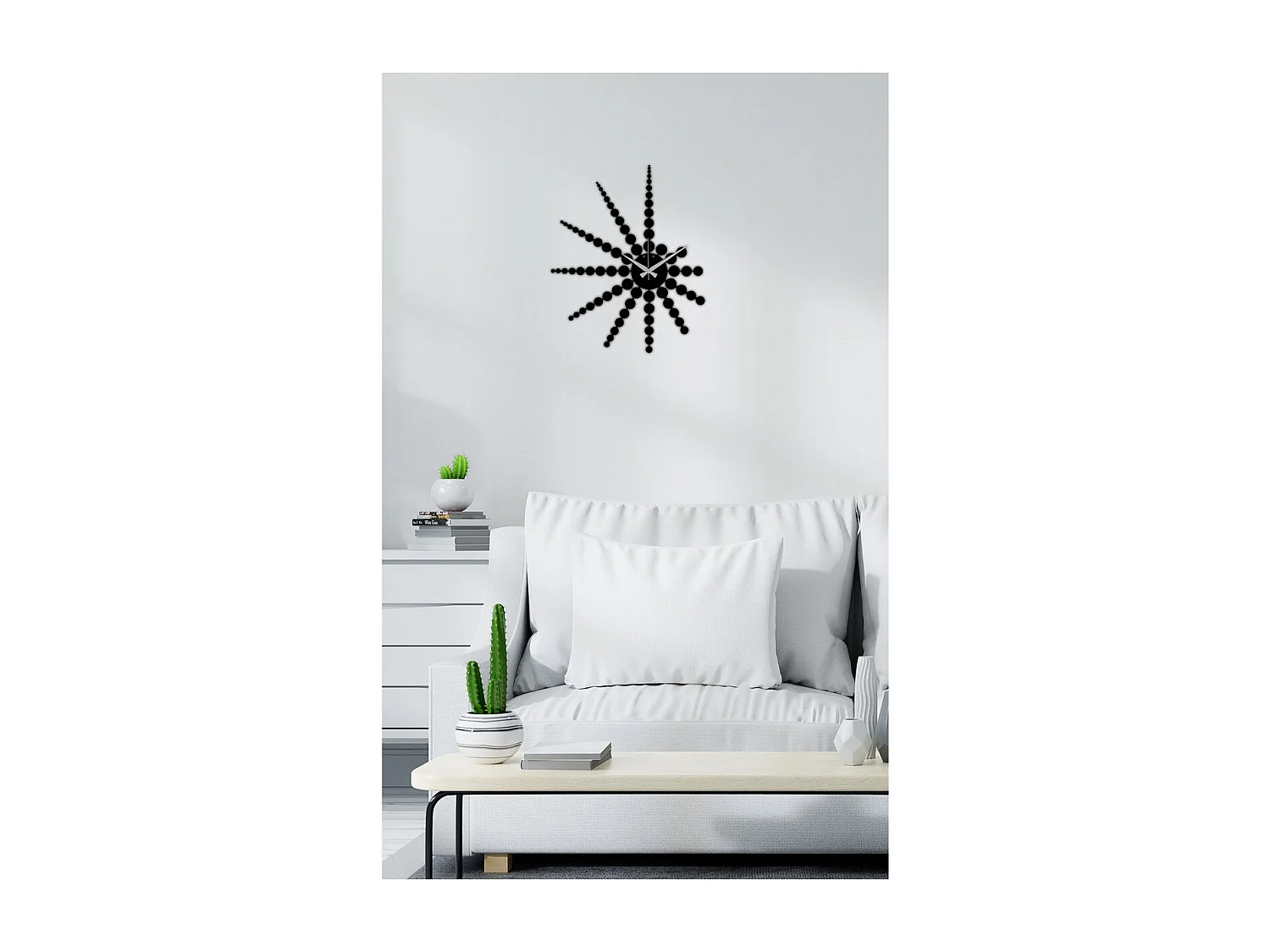 Orologio da Parete Geometrico 42, Nero, 41x0,15x50 cm, EPIKASA