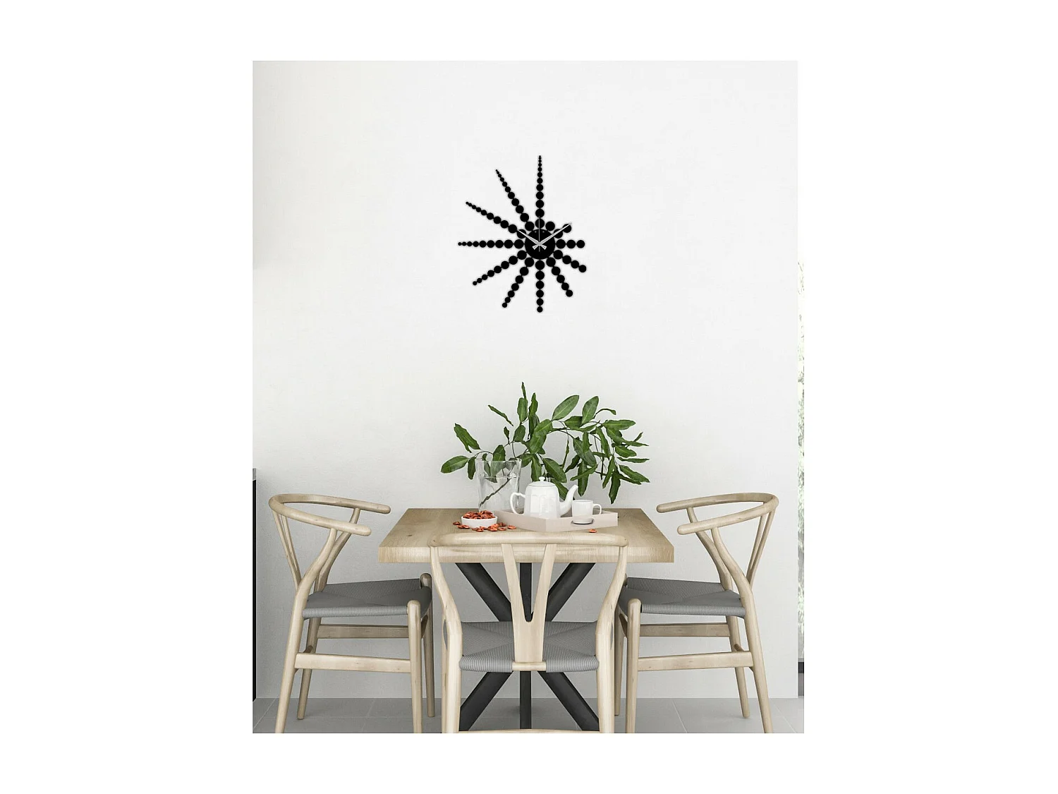 Orologio da Parete Geometrico 42, Nero, 41x0,15x50 cm, EPIKASA