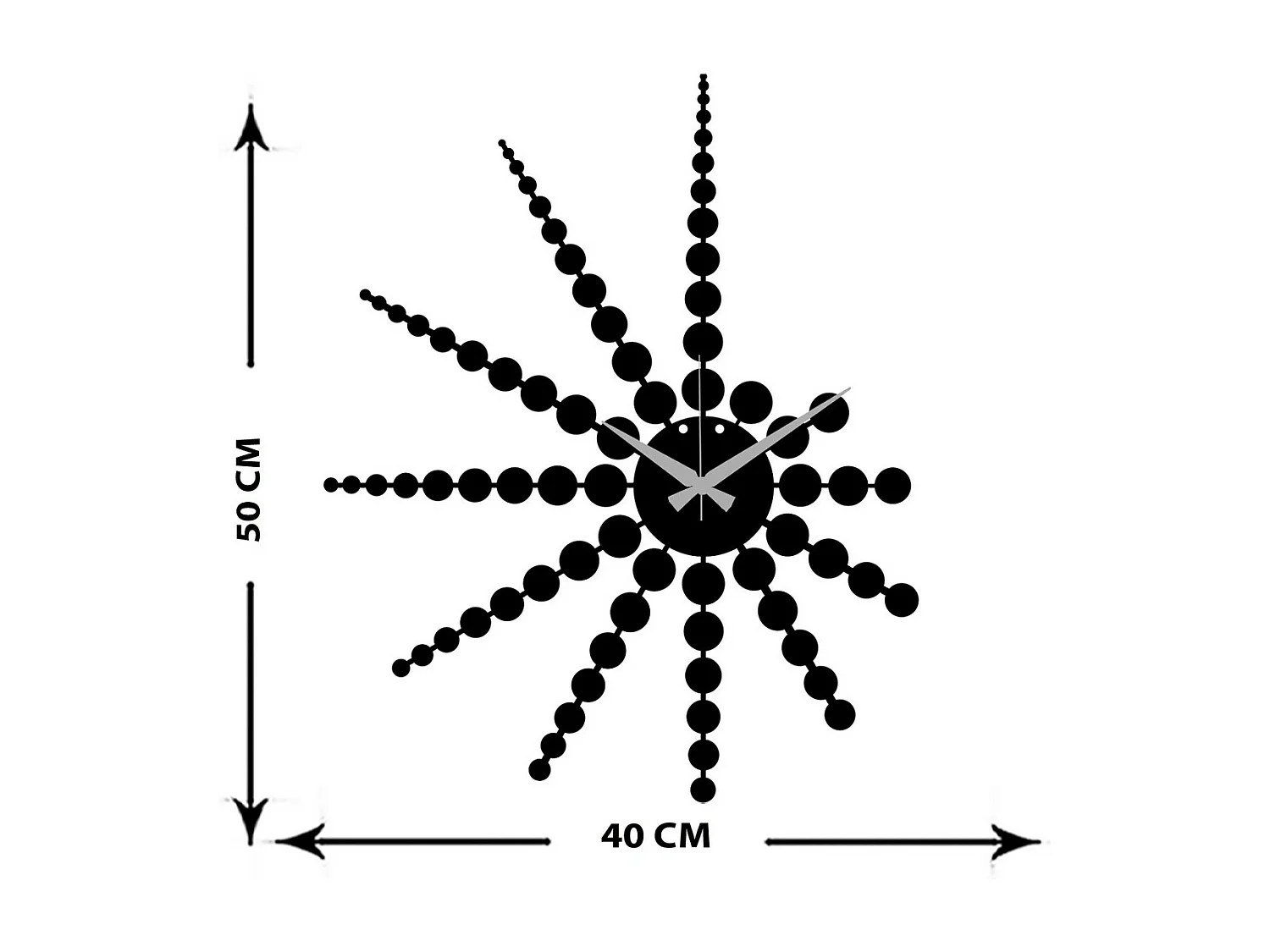Orologio da Parete Geometrico 42, Nero, 41x0,15x50 cm, EPIKASA