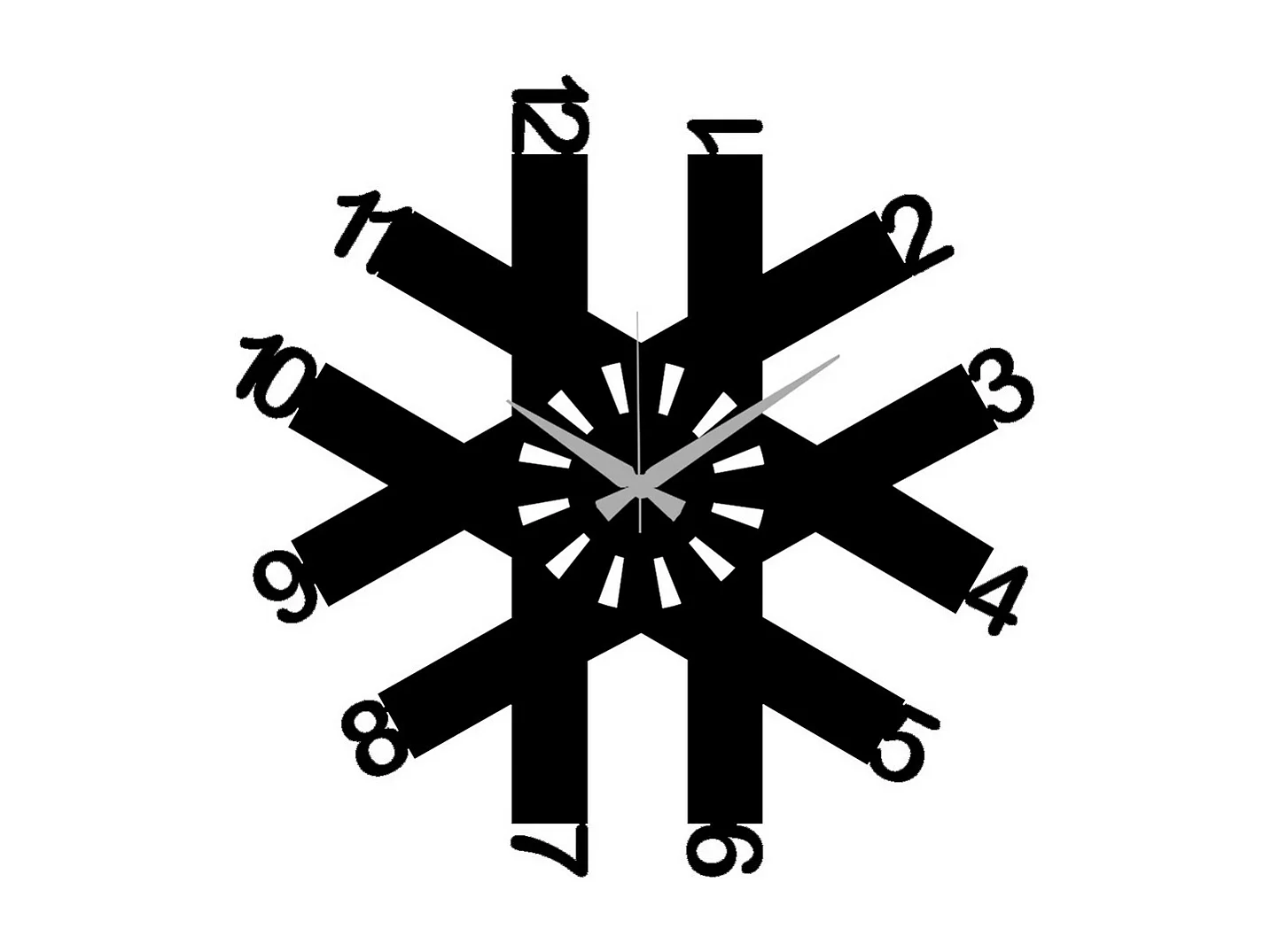 Zegar ścienny Geometryczny 26, Czarny, 50x0,15x50 cm, EPIKASA