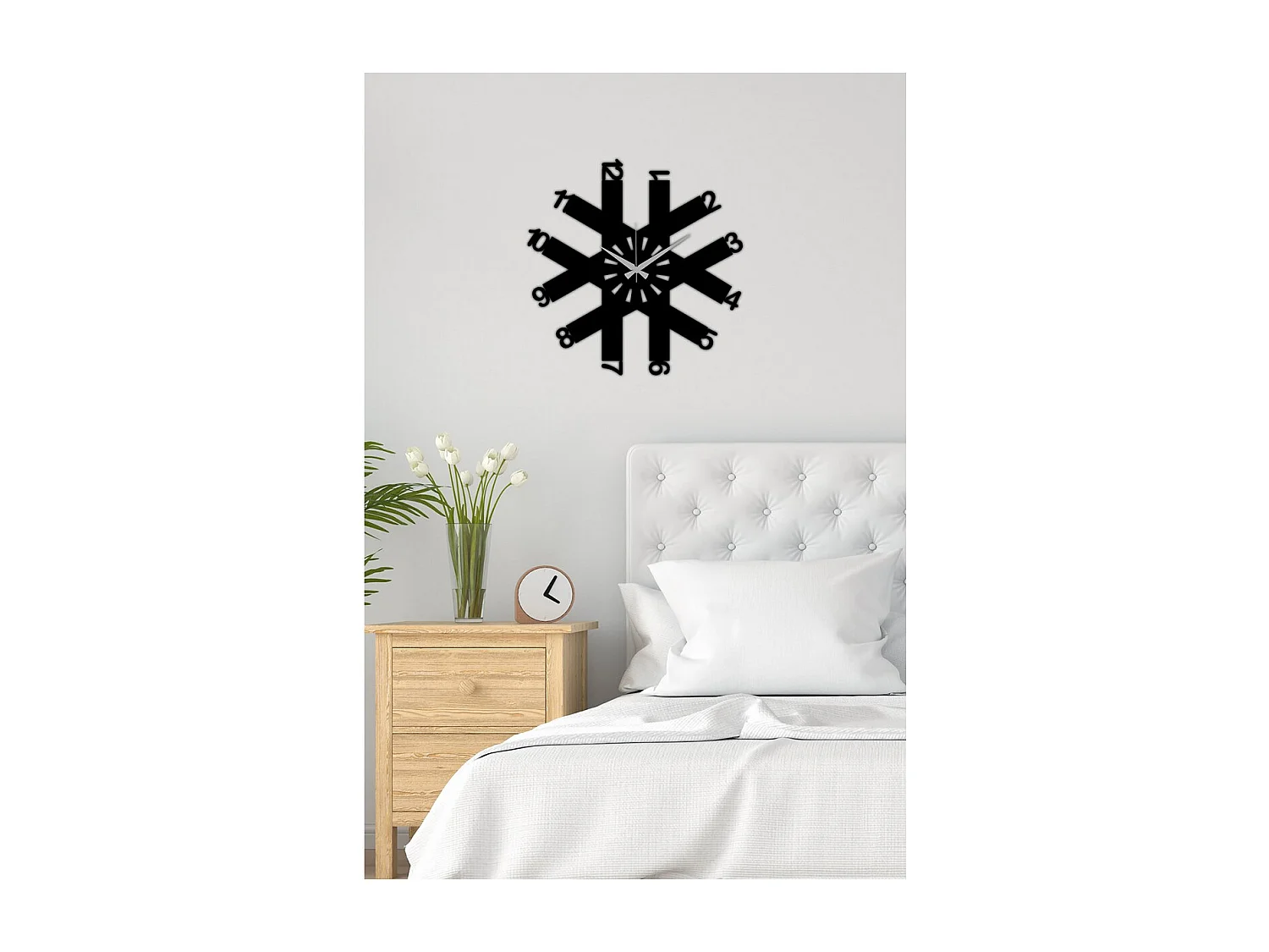 Zegar ścienny Geometryczny 26, Czarny, 50x0,15x50 cm, EPIKASA