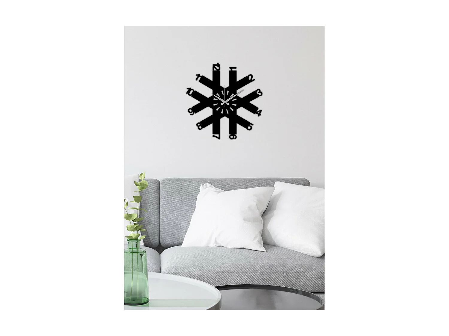 Zegar ścienny Geometryczny 26, Czarny, 50x0,15x50 cm, EPIKASA