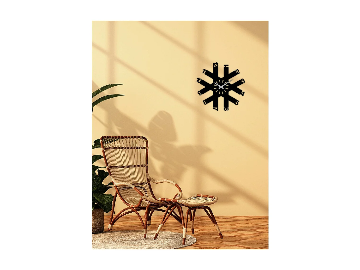 Zegar ścienny Geometryczny 26, Czarny, 50x0,15x50 cm, EPIKASA